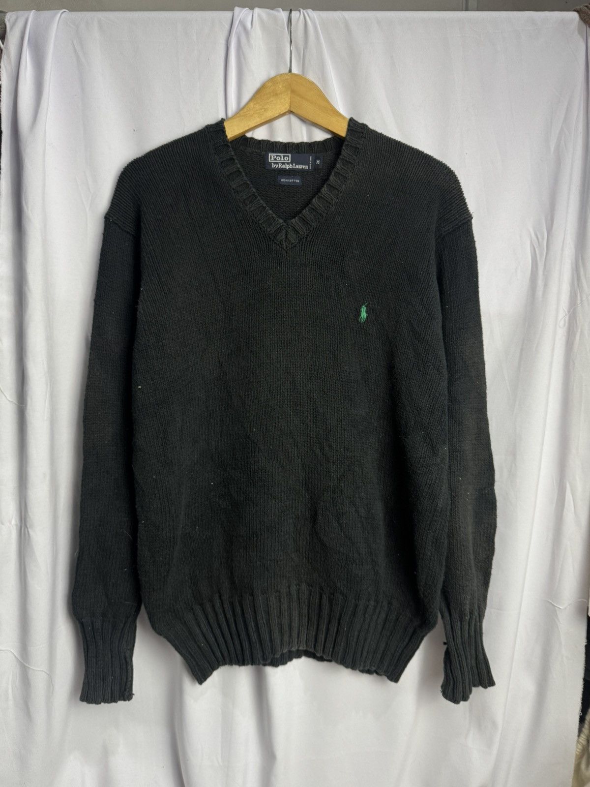 Polo Ralph Lauren Polo Ralph Lauren Vintage Knit Sweater Balck Washed Size US M / EU 48-50 / 2 - 1 Thumbnail