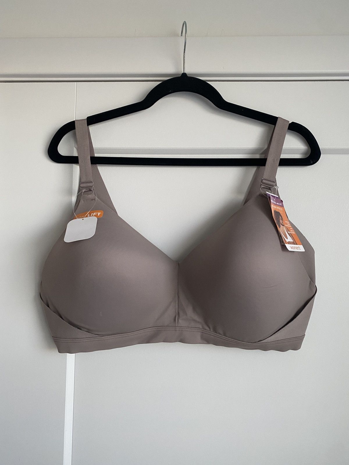 Warner Bros NWT Warner's No Side Effects wire free bra Mink grey 2XL Size ONE SIZE - 3 Thumbnail