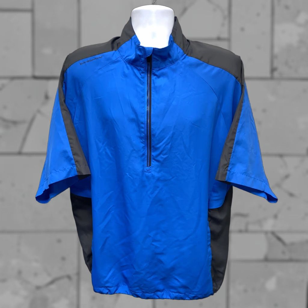Vintage Sun Mountain Mens Blue/Gray Polyester 1/2 Zip Pullover Golf Jacket Size L Size US L / EU 52-54 / 3 - 1 Thumbnail