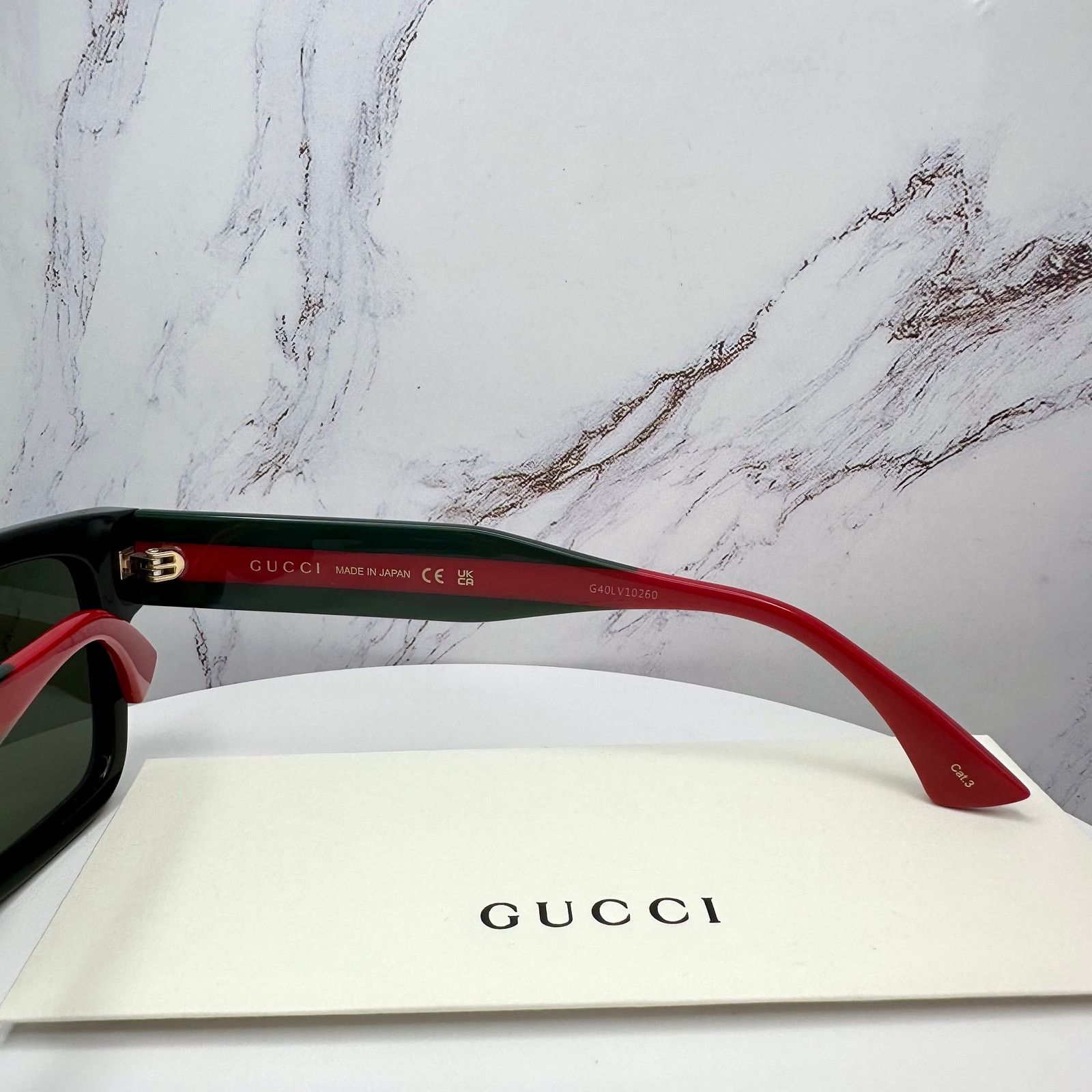 Gucci New GUCCI Sunglasses Black Classic Web Arm Authentic 2025 Size ONE SIZE - 7 Thumbnail