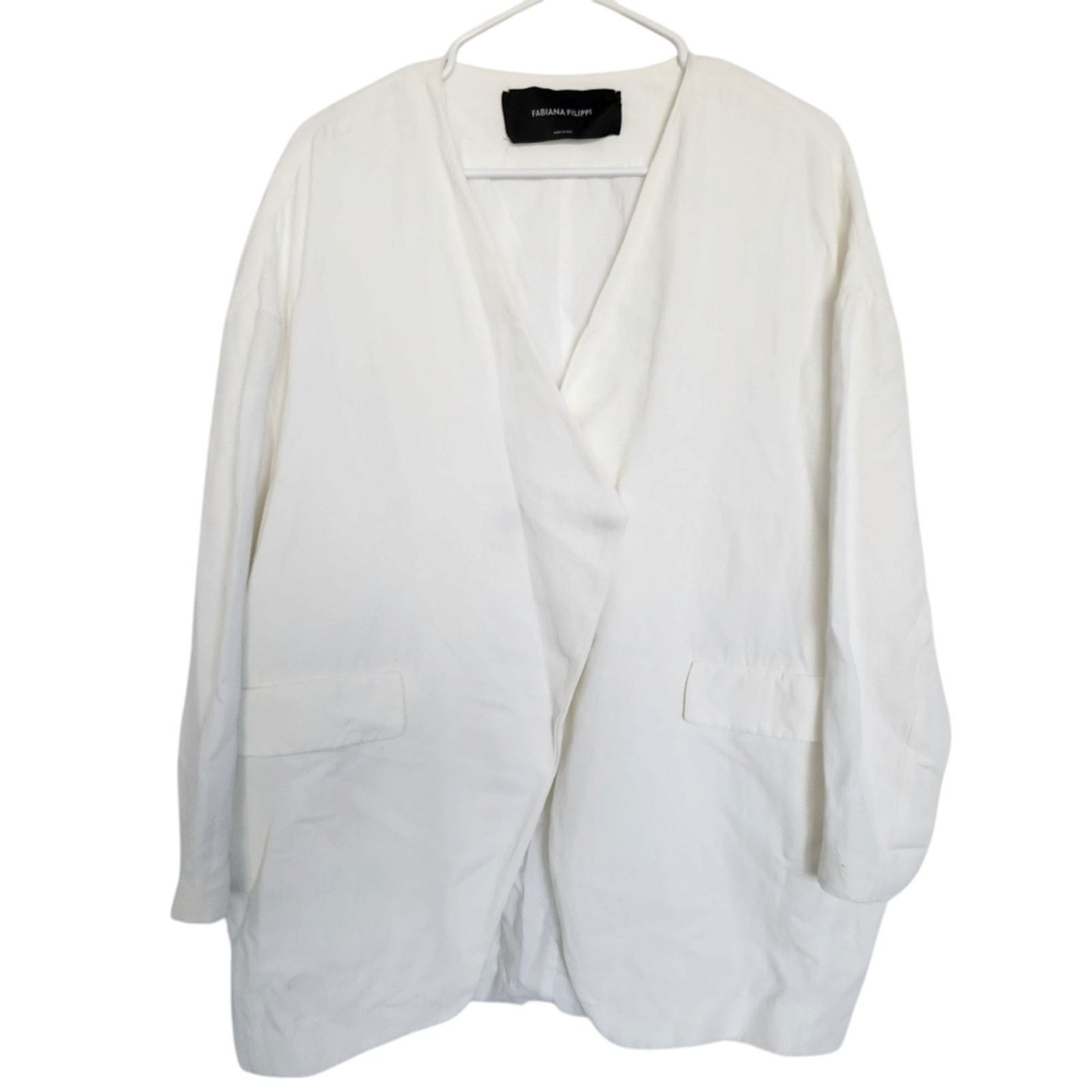 Fabiana Filippi FABIANA FILIPPI Oversized Drop-shoulder Blazer Designer 42/S Size S / US 4 / IT 40 - 1 Thumbnail