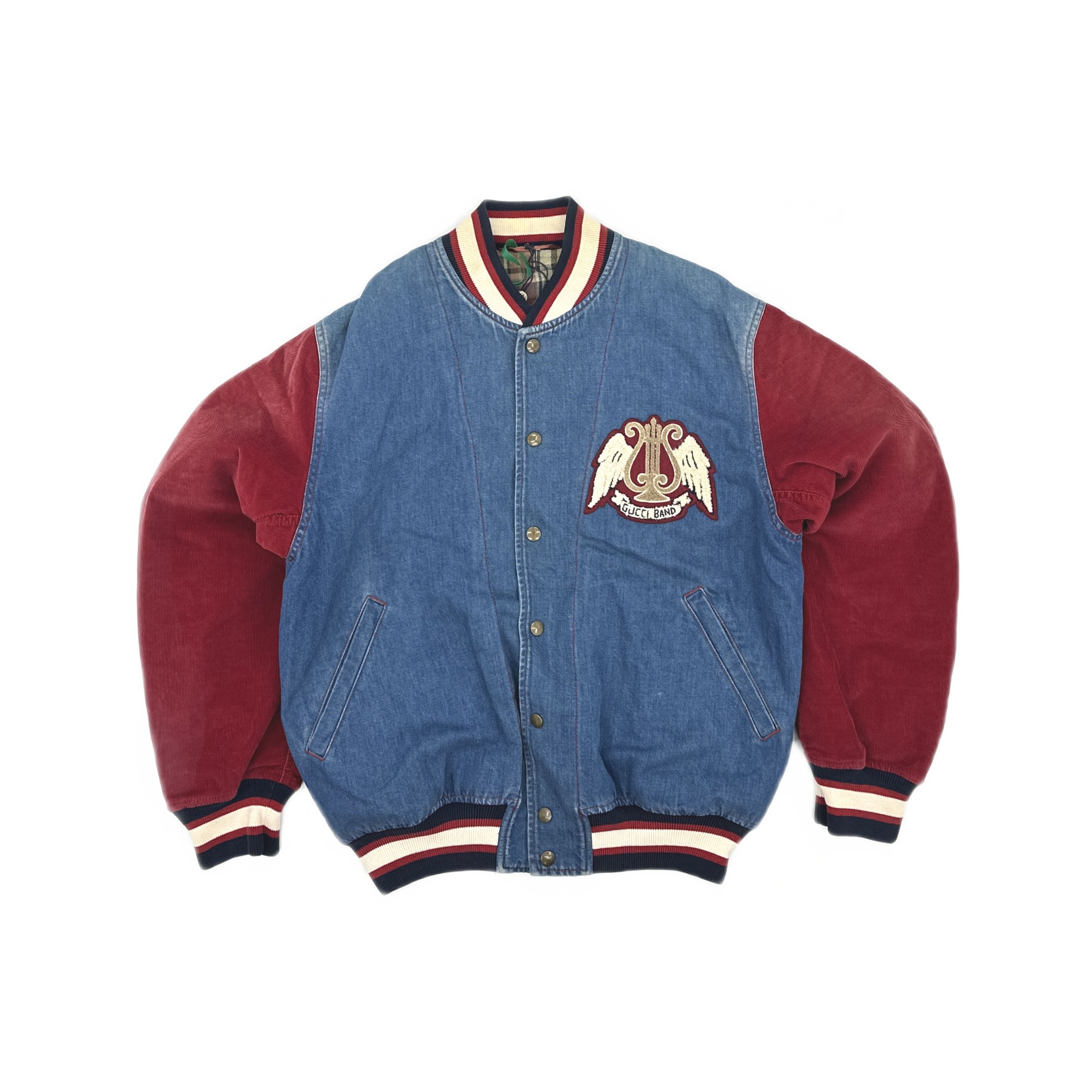 Gucci Gucci Gucci Band Patch Denim Bomber Jacket 46 Size L / US 10 / IT 46 - 1 Thumbnail