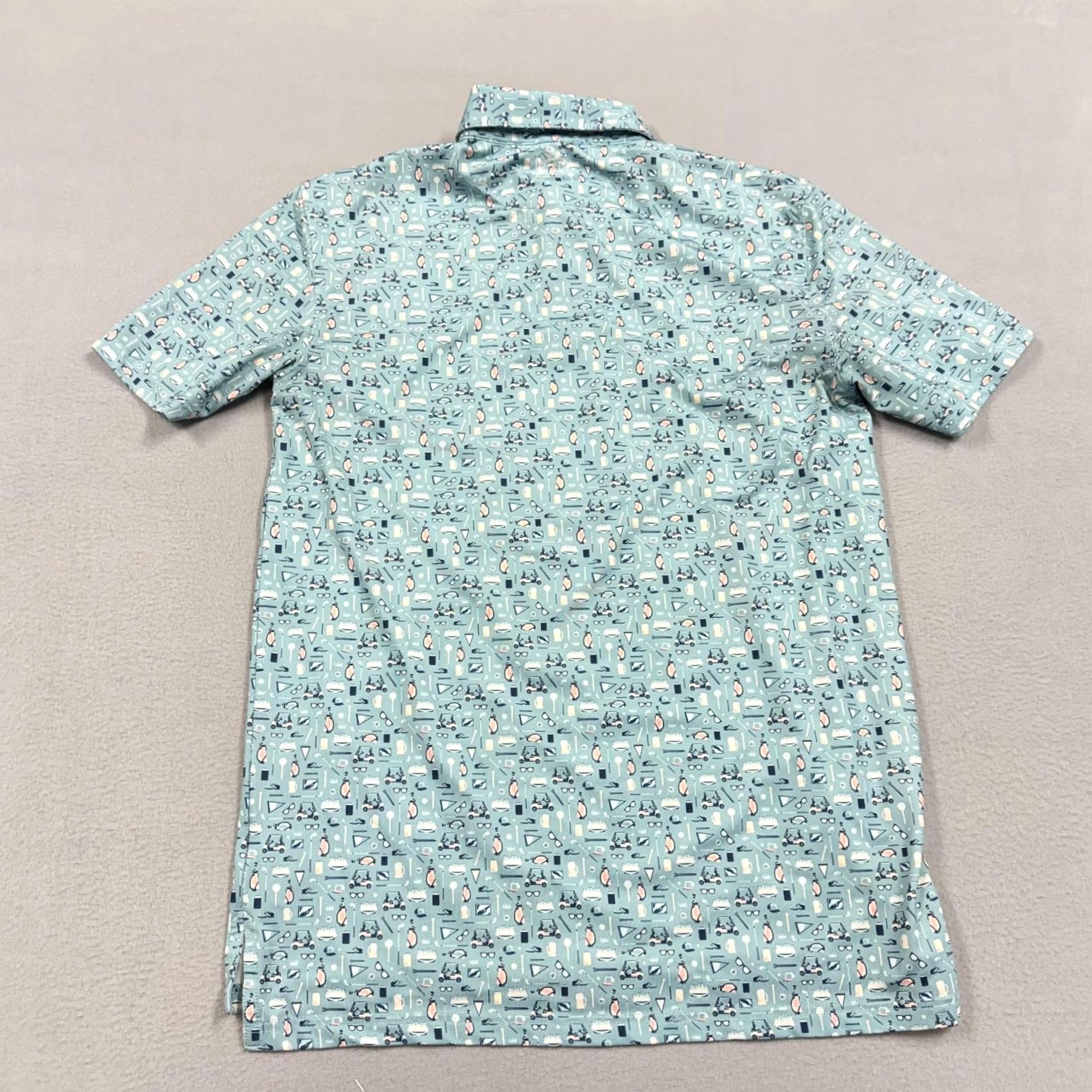 Southern Tide Southern Tide Polo Mens Small Golf Performance Short Sleeve Bev Cart Print Size US S / EU 44-46 / 1 - 5 Thumbnail