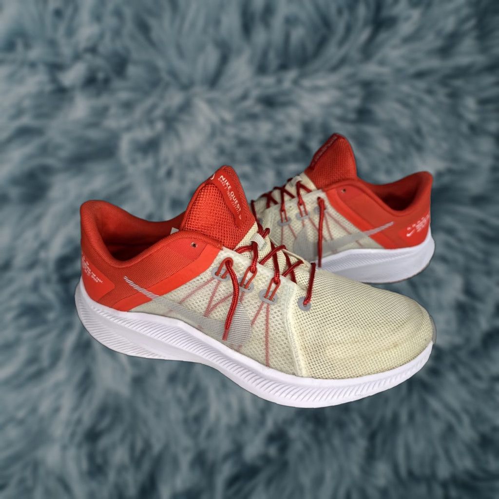 Nike Nike Quest 4 DA1105-100 Low Top Running Sneakers Shoes Mens US Size 10 White Red Size US M / EU 48-50 / 2 - 1 Thumbnail