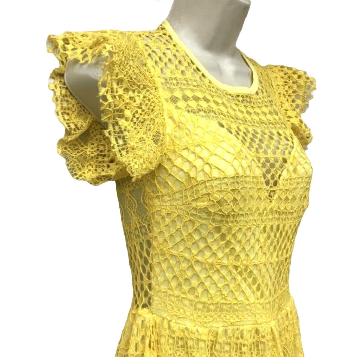 Vintage Rinascimento Italy Yellow Lace Maxi Dress XS XXS/XS Dress Length Long Lace Brand Rinascimento Women Maxi Yellow Lace XXS/XS Italy Size XS / US 0-2 / IT 36-38 - 5 Thumbnail