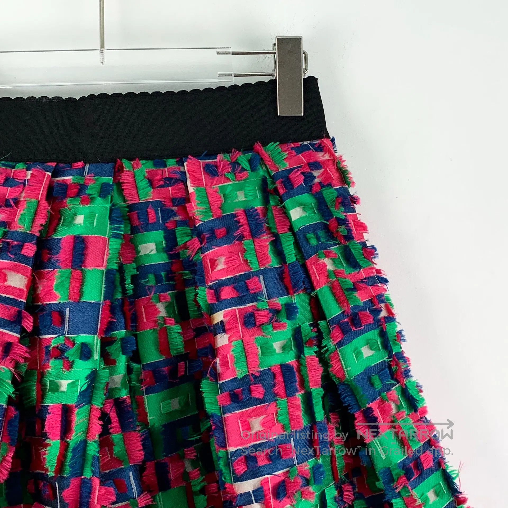 Dolce & Gabbana Dolce Gabbana Color block check satin fringed casual half Size 39" - 3 Thumbnail