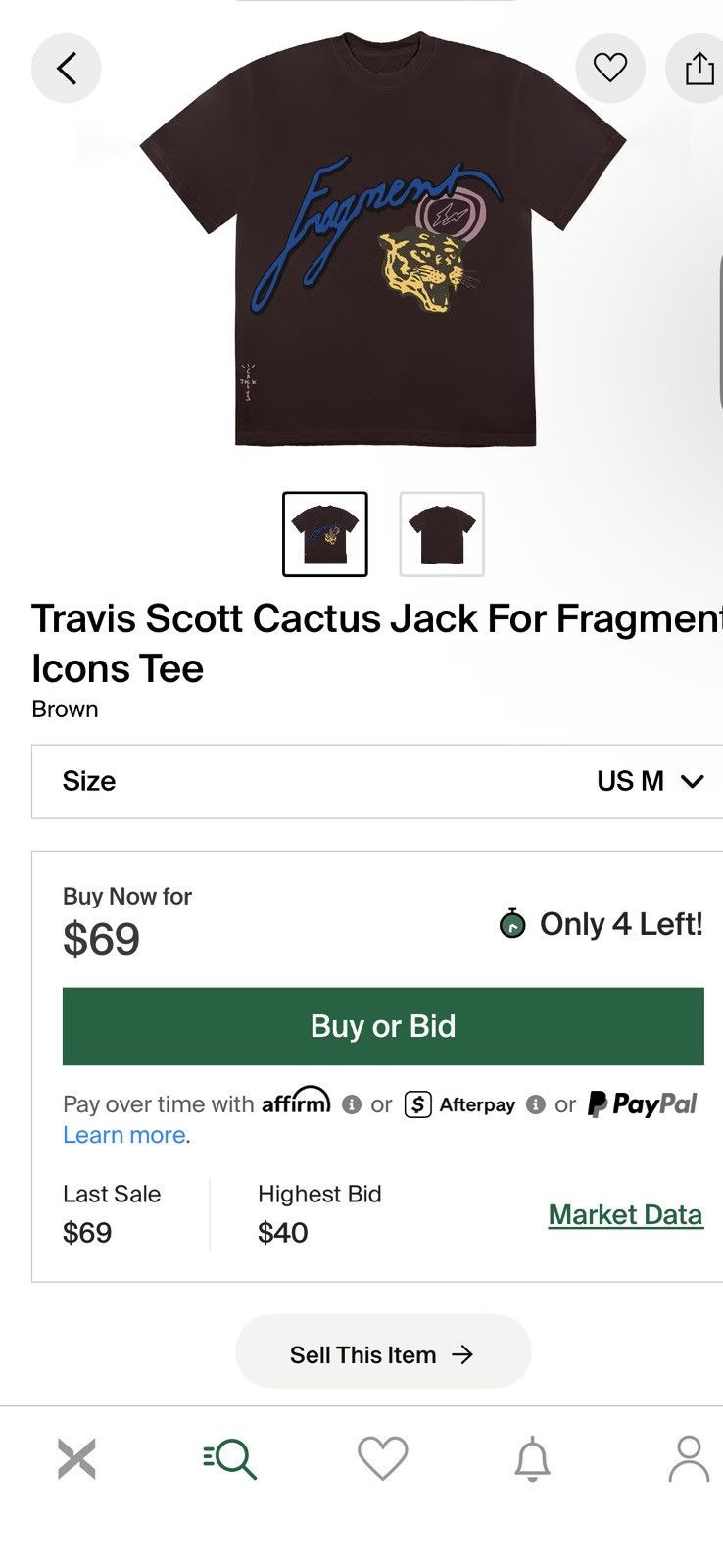 Fragment Design Fragment x Travis Scott Tee Shirt Size US M / EU 48-50 / 2 - 3 Thumbnail