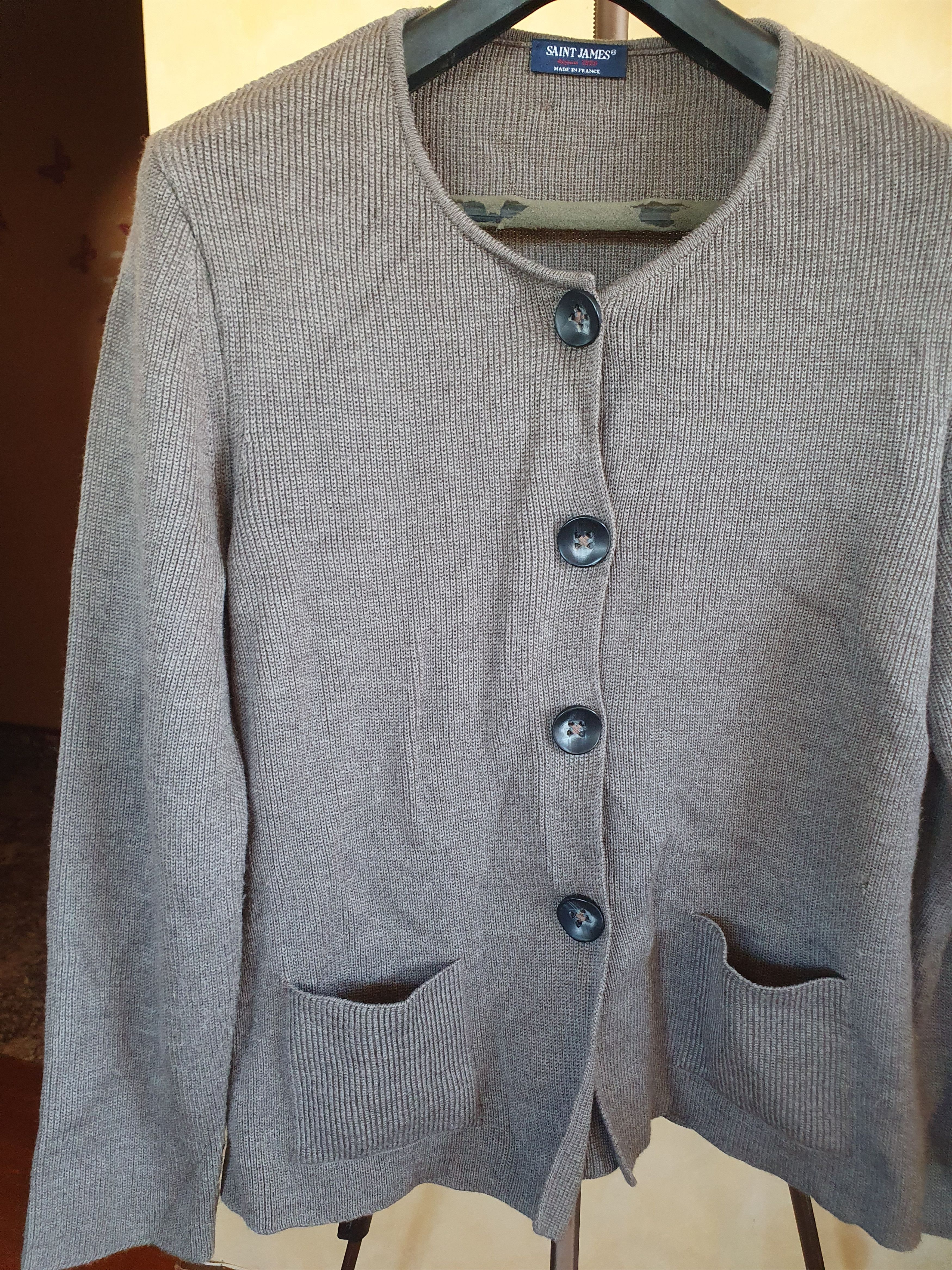 Saint James Saint James Women's Wool Cardigan Four Button sz 14 Size XL / US 12-14 / IT 48-50 - 6 Thumbnail
