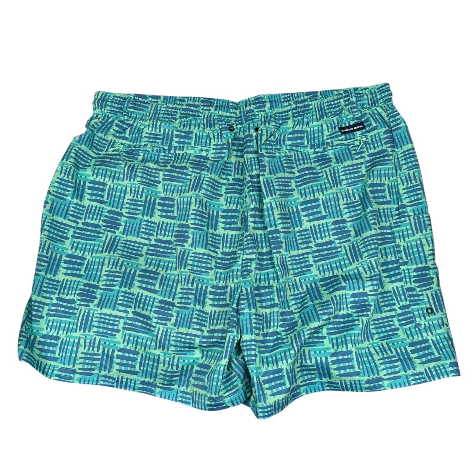 Southern Marsh Southern Marsh Swim Trunks Shorts Men’s 3X Green Blue Lined Size US 44 / EU 60 - 2 Thumbnail