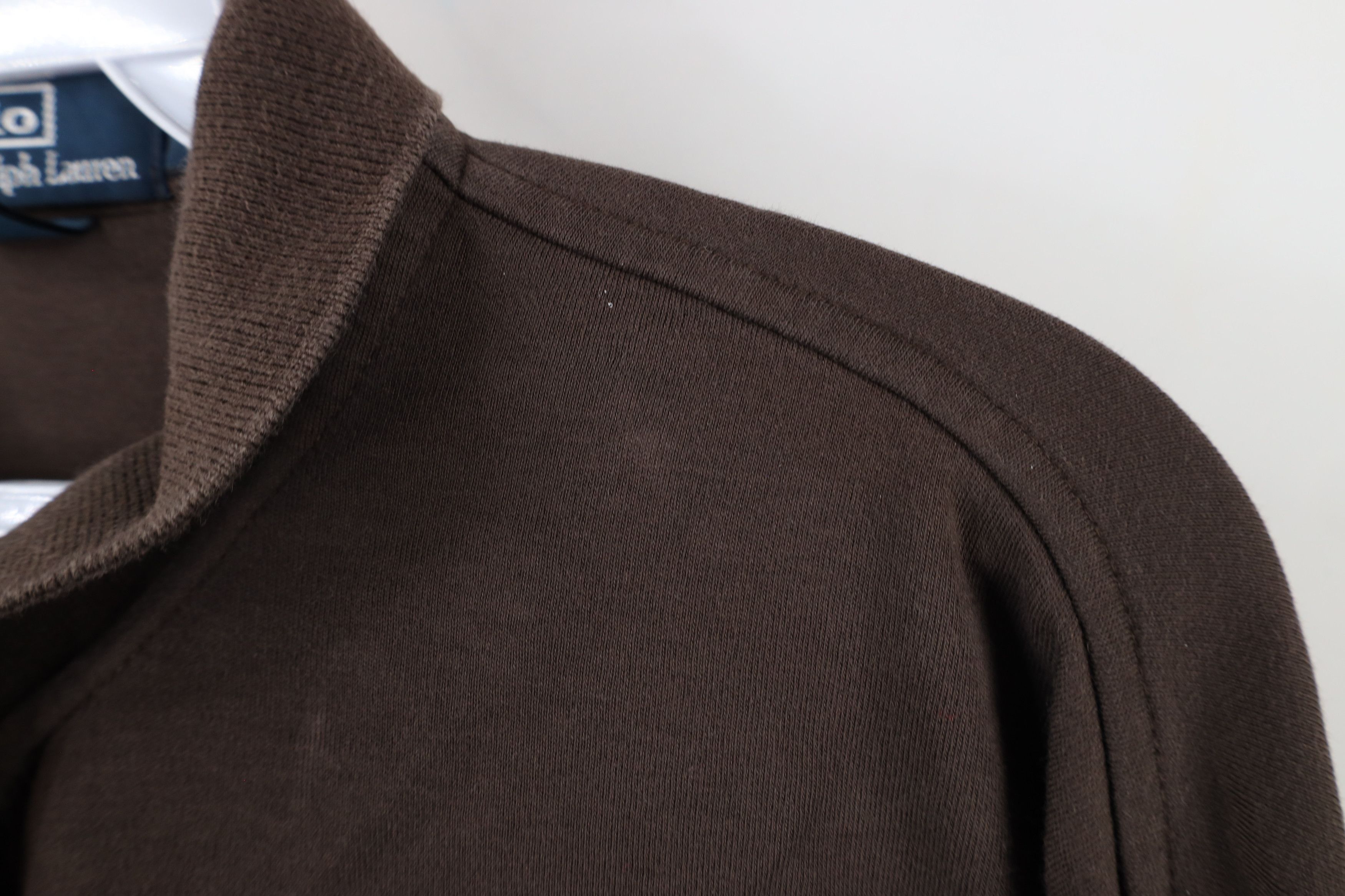 Ralph Lauren × Vintage Vintage 90s Ralph Lauren Touch Cotton Long Sleeve Polo Brown Size US XL / EU 56 / 4 - 5 Thumbnail