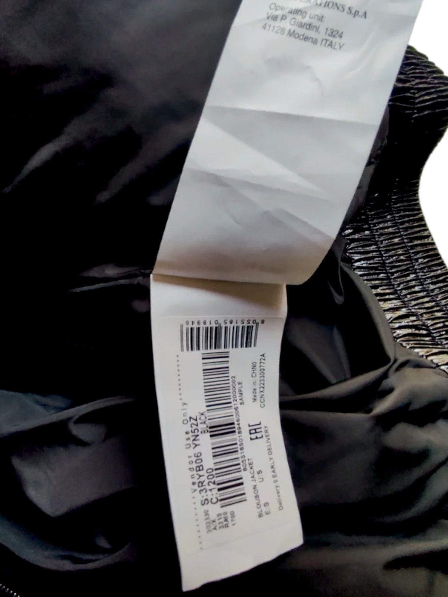 Giorgio Armani Armani Exchange Glossy Black Bomber Jacket – A|X Logo Patch Size S / US 4 / IT 40 - 3 Thumbnail