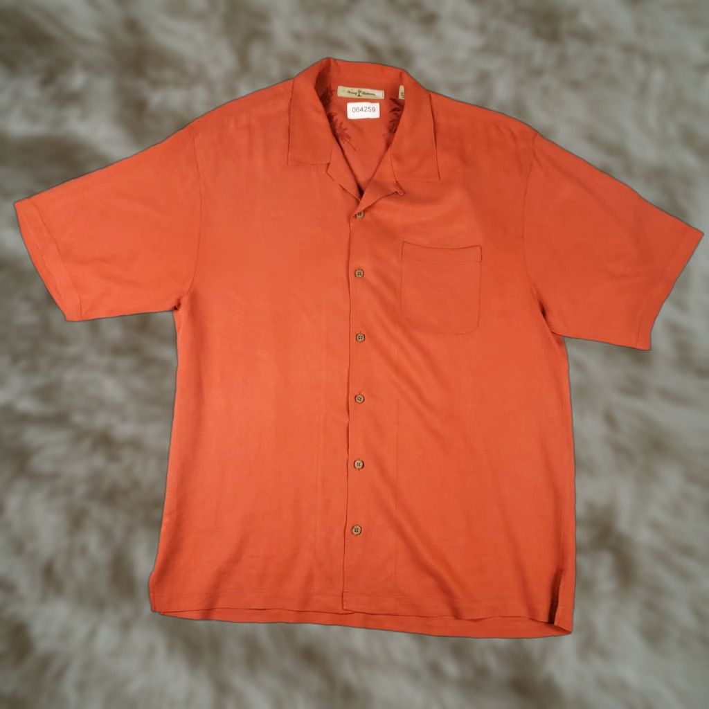 Tommy Bahama Tommy Bahama Hawaiian Shirt Orange Silk Button-Up Short Sleeve Mens XL Aloha Classic Size US XL / EU 56 / 4 - 1 Thumbnail