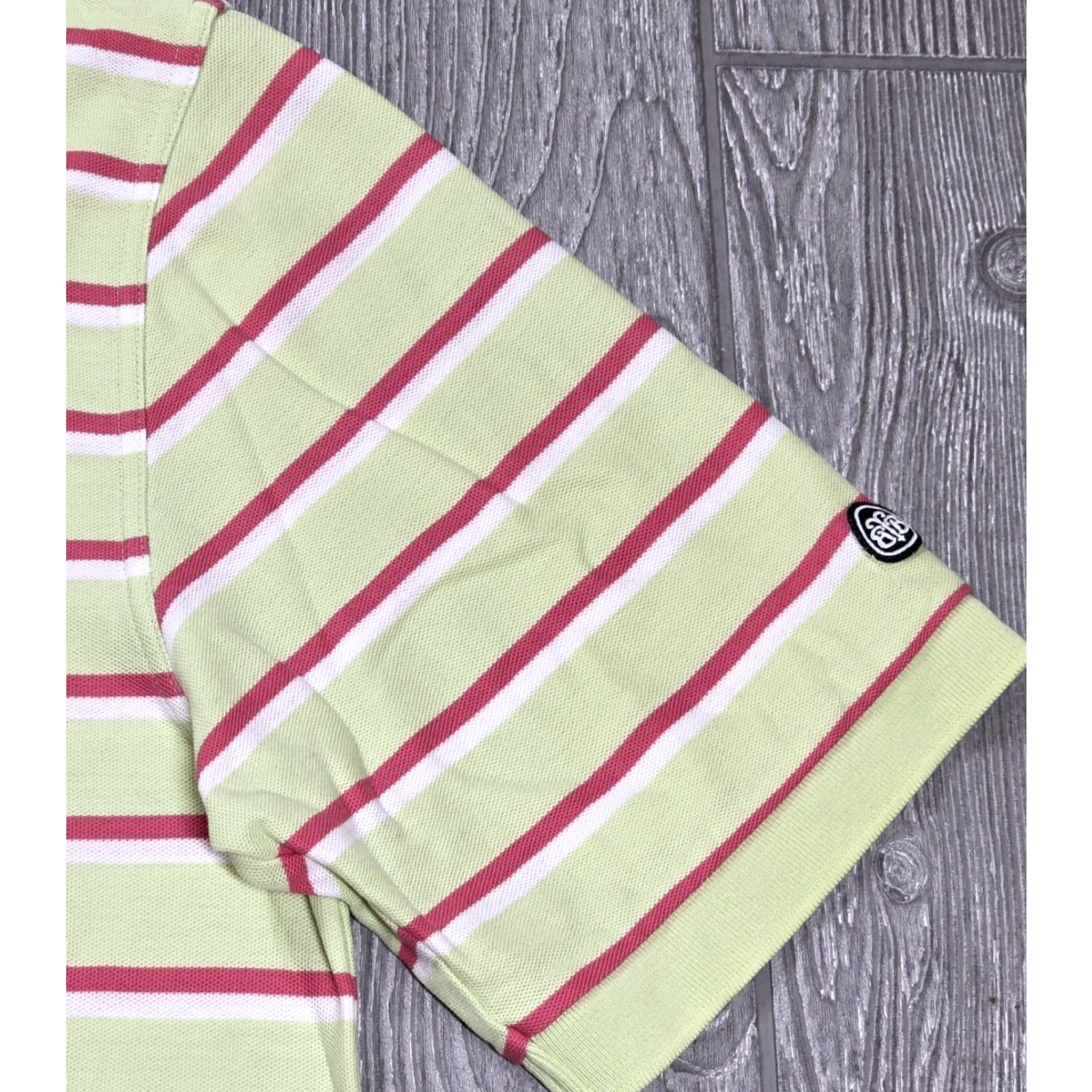Brooks Brothers Brooks Brothers Polo Short Sleeve Green Pink Stripe L Performance Country Club Mens Polo Size US L / EU 52-54 / 3 - 4 Thumbnail