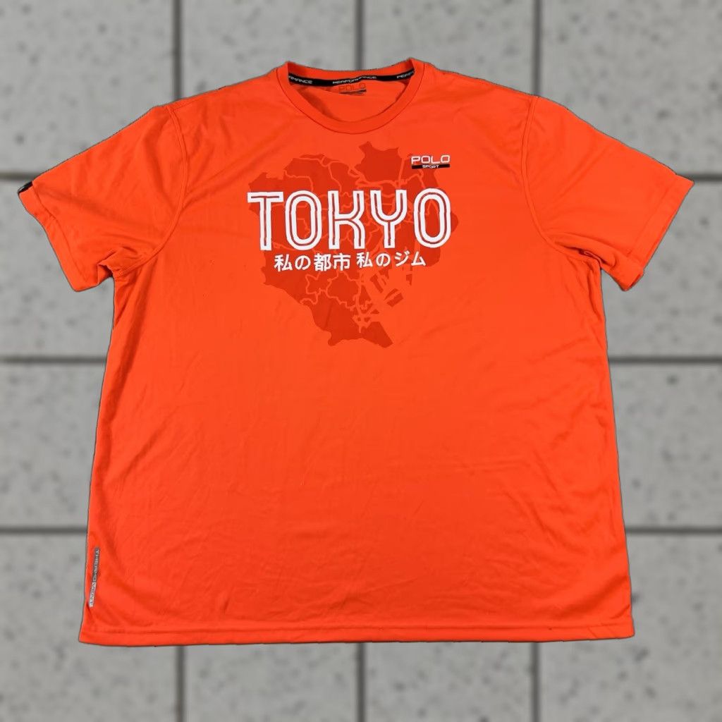 Vintage Polo Sport Tokyo Ralph Lauren Performance Bright Orange Shirt Thermo vent Large Mens Size US L / EU 52-54 / 3 - 1 Thumbnail