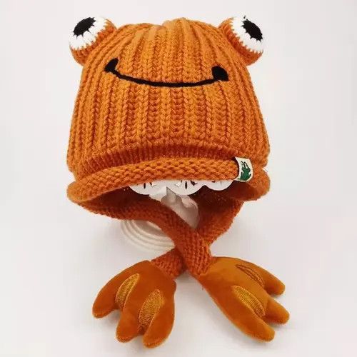 Other Cute Frog Knitted Wool Beanie Hats Size ONE SIZE - 4 Thumbnail