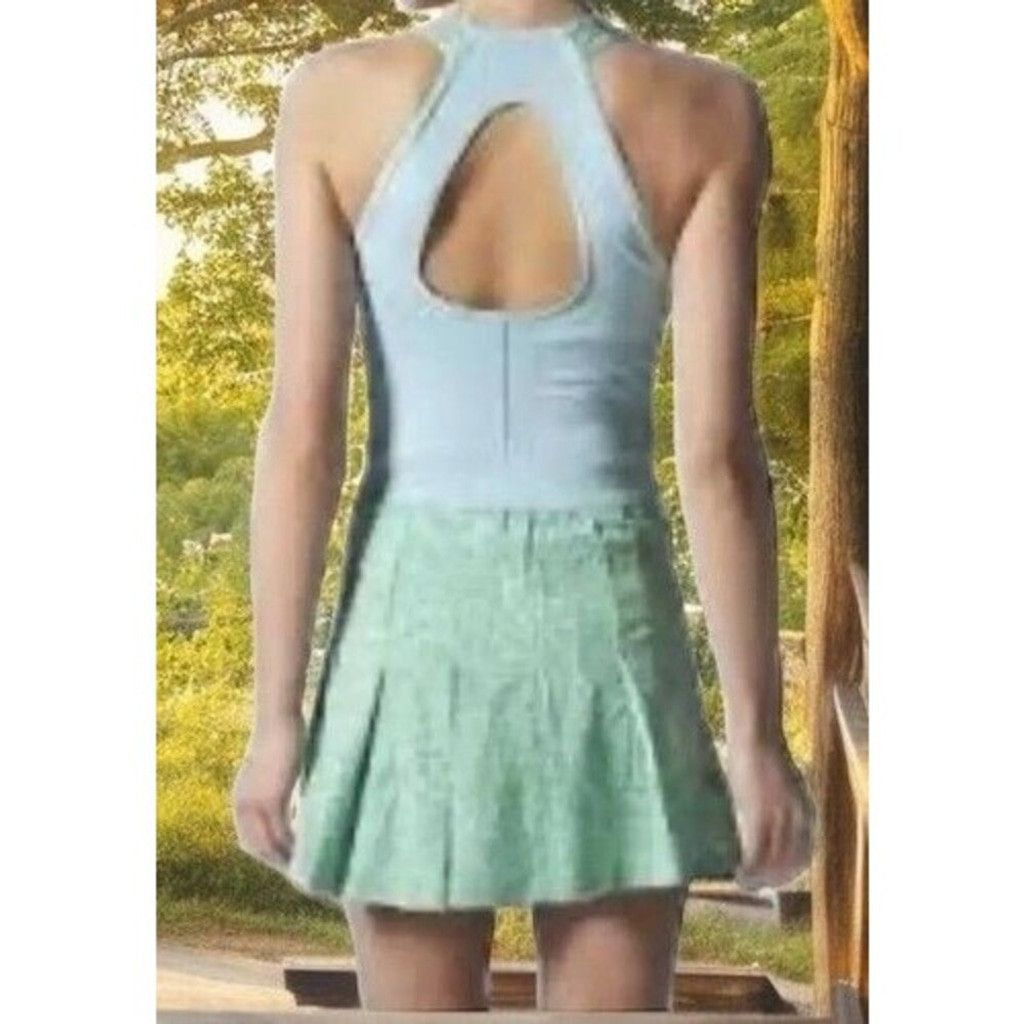 Adidas Adidas Stella McCartney Blue Pleat Mini Tennis Dress Size L Size L / US 10 / IT 46 - 11 Thumbnail