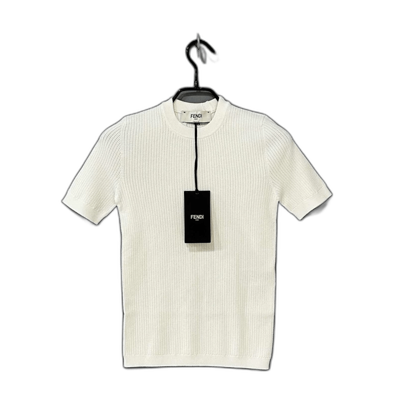 Fendi Fendi Short Sleeve Knitted Top with Logo Size S / US 4 / IT 40 - 1 Thumbnail