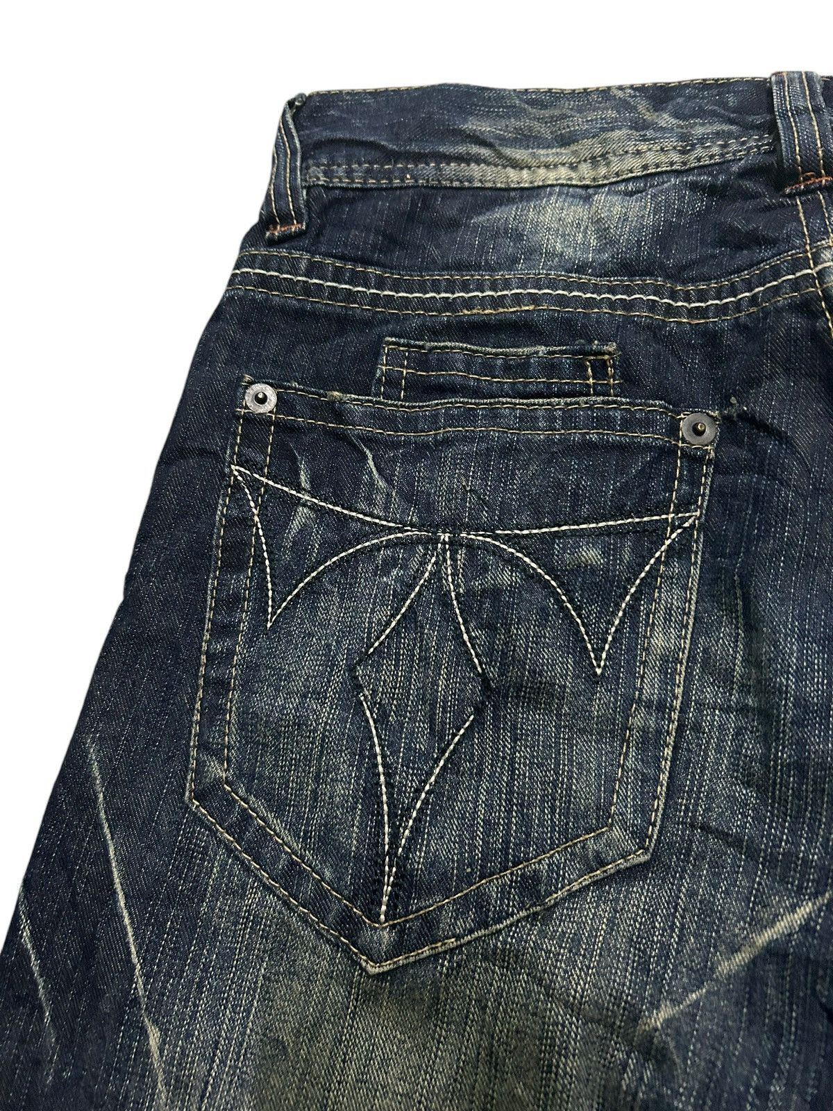 If Six Was Nine × KMRii × Le Grande Bleu (L.G.B.) FLARE THREE STONES THROW JAPANESE PUNK STYLE DENIM ☠️🎌🎌☠️ Size US 31 - 3 Thumbnail