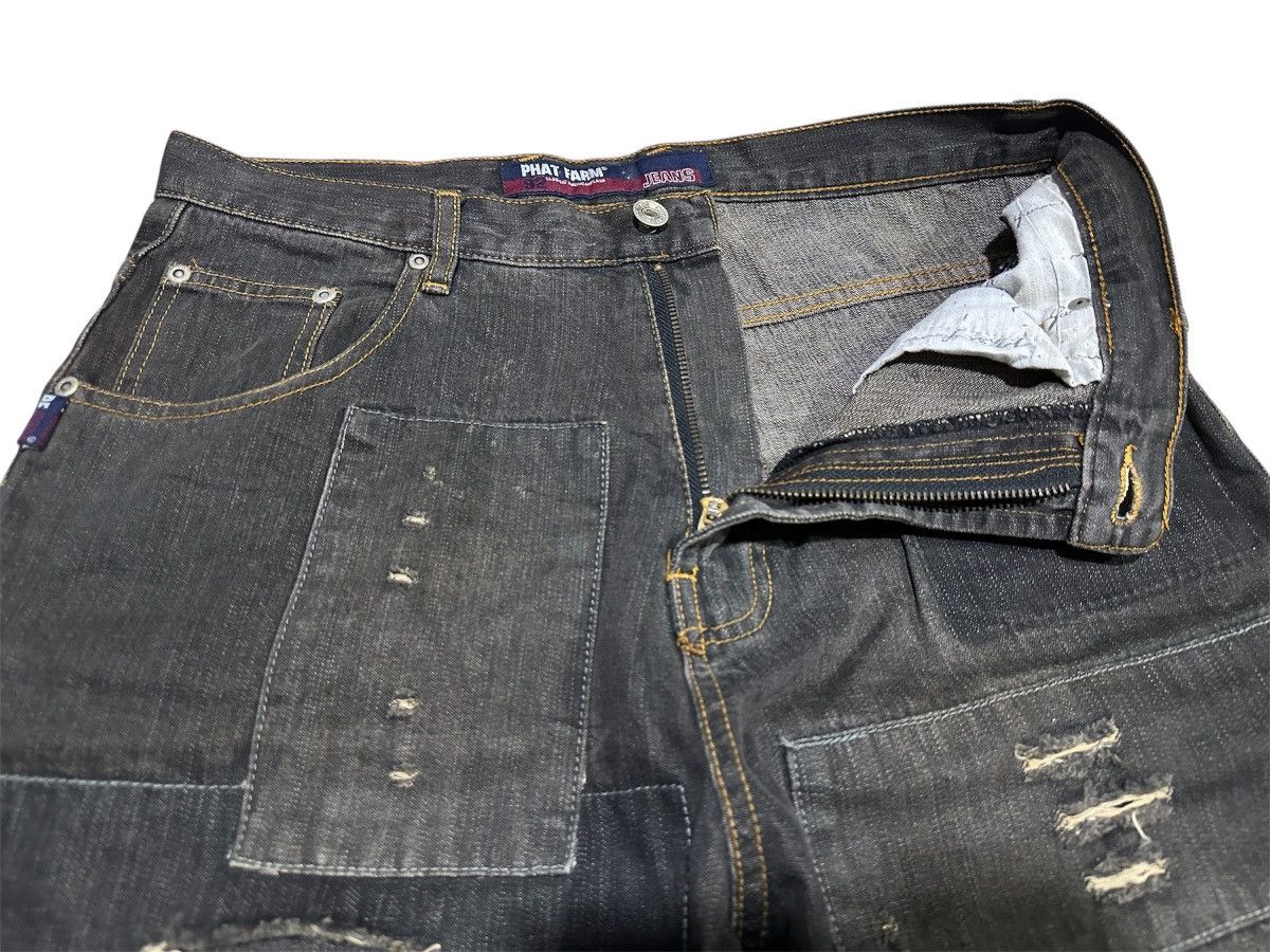 Japanese Brand 🔥Sick Y2K Phatfarm Patchwork Baggy Denim Distressed Size US 32 / EU 48 - 10 Thumbnail