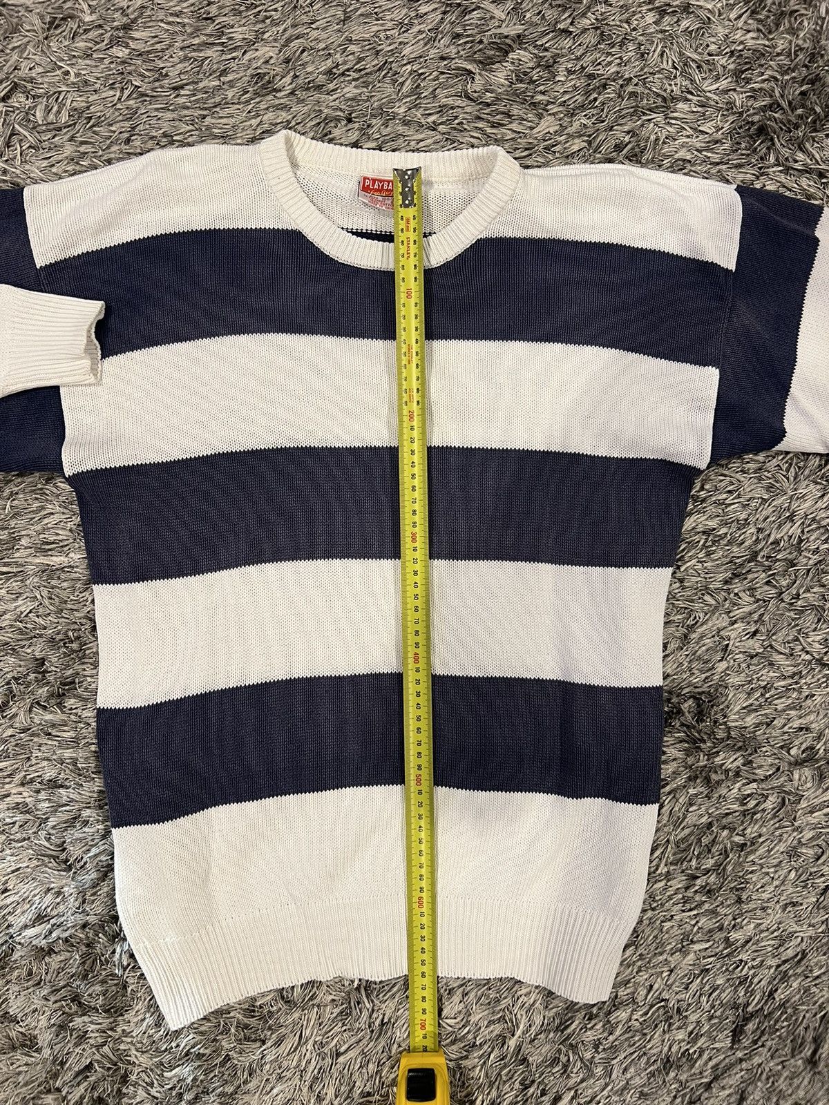Vintage Play-back White and Navy knitted sweater Size US L / EU 52-54 / 3 - 5 Thumbnail