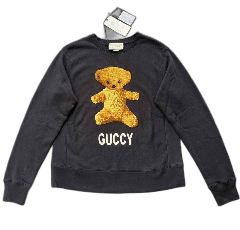 Gucci Gucci Teddy Bear Embroidered Cotton Sweatshirt-yf Size US M / EU 48-50 / 2 - 1 Thumbnail