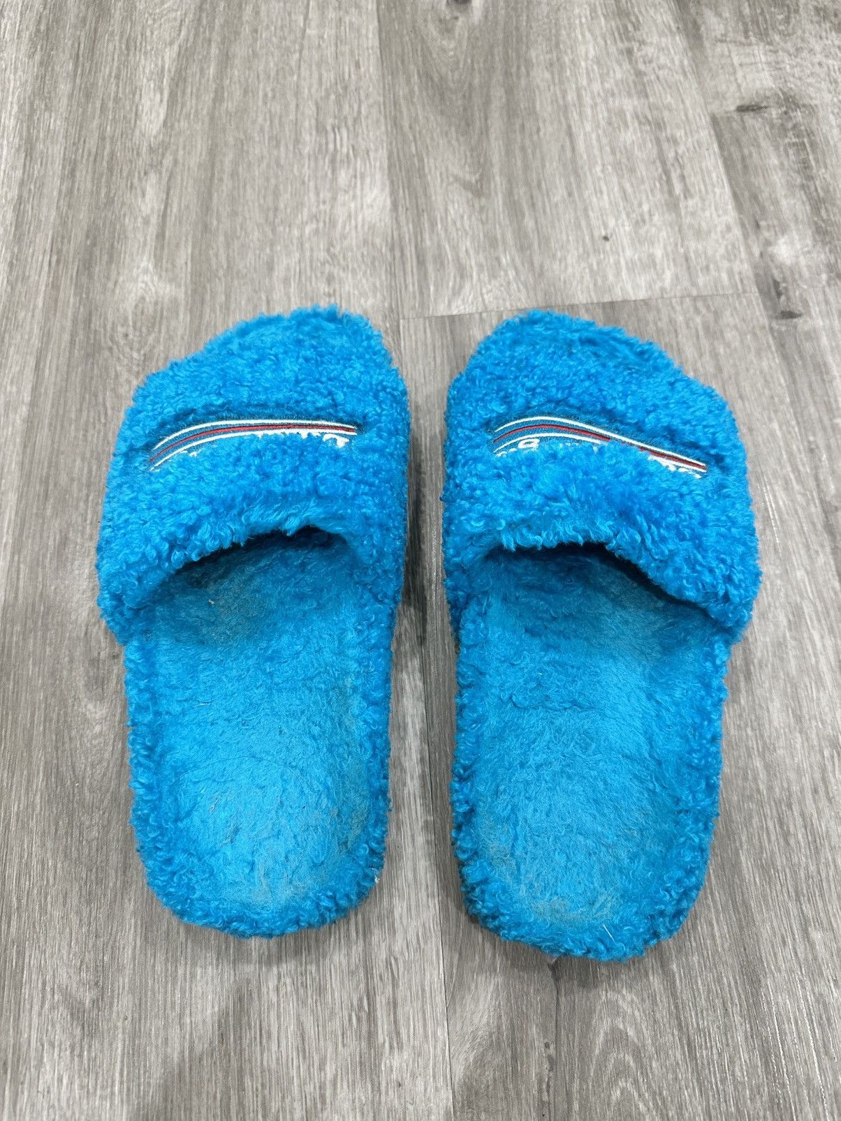 Balenciaga Balenciaga Furry Campaign Slides Cyan / Blue Size US 7.5 / EU 40-41 - 3 Thumbnail
