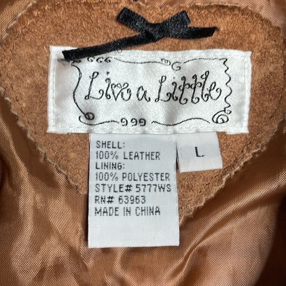Vintage Y2K Vintage Tan Suede Jacket Button Front Large Live a Littl Size L / US 10 / IT 46 - 4 Thumbnail