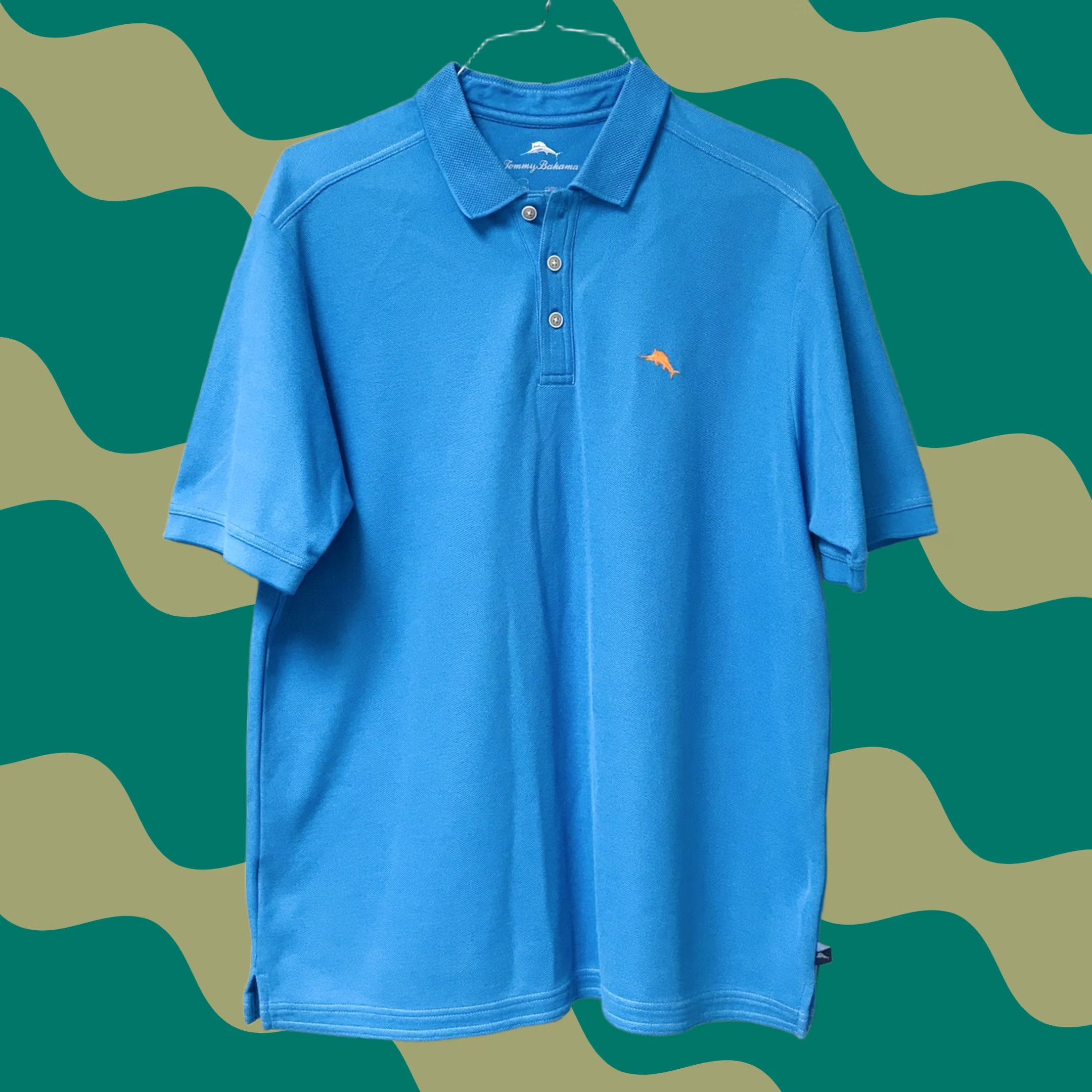 Tommy Bahama Tommy Bahama Polo Shirt Men Cerulean Blue Short Sleeve Golf L Shirt Polo Test Size US L / EU 52-54 / 3 - 1 Thumbnail