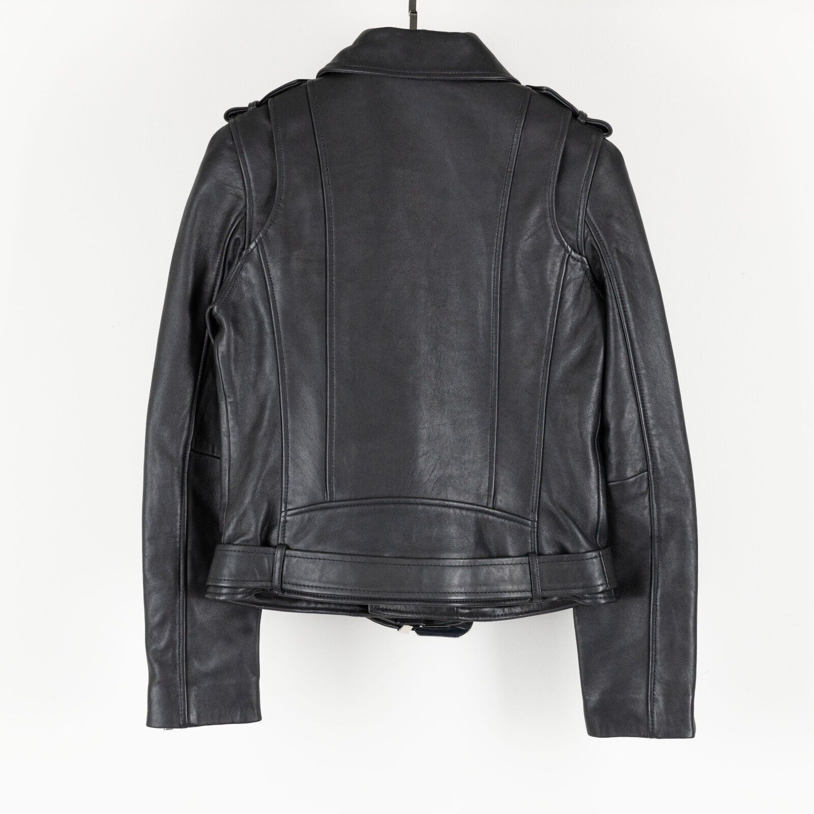 Maje Maje Women Bocel Leather Moto Jacket Black Size 38/6US Size XS / US 0-2 / IT 36-38 - 4 Thumbnail