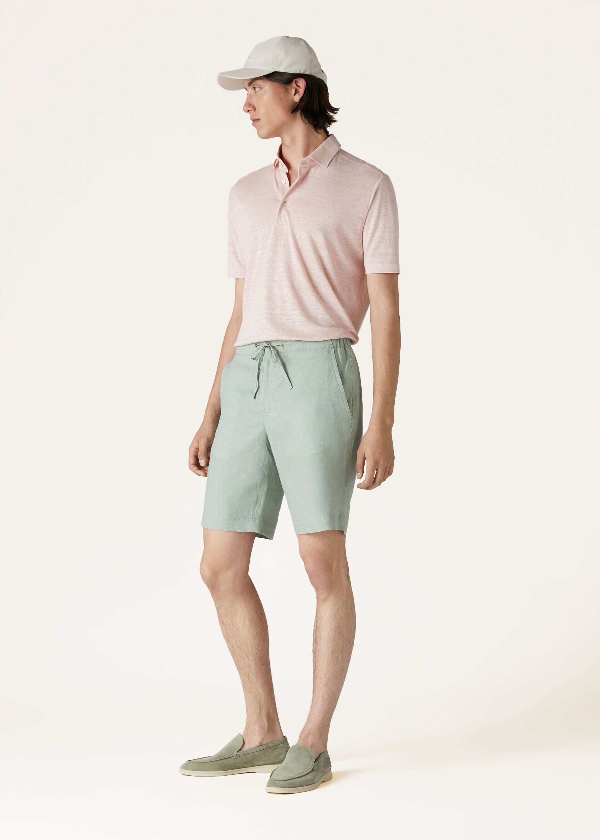Loro Piana o1srvl11e1024 Bermuda Flat Shorts in Idilliac Green Size US 34 / EU 50 - 4 Thumbnail