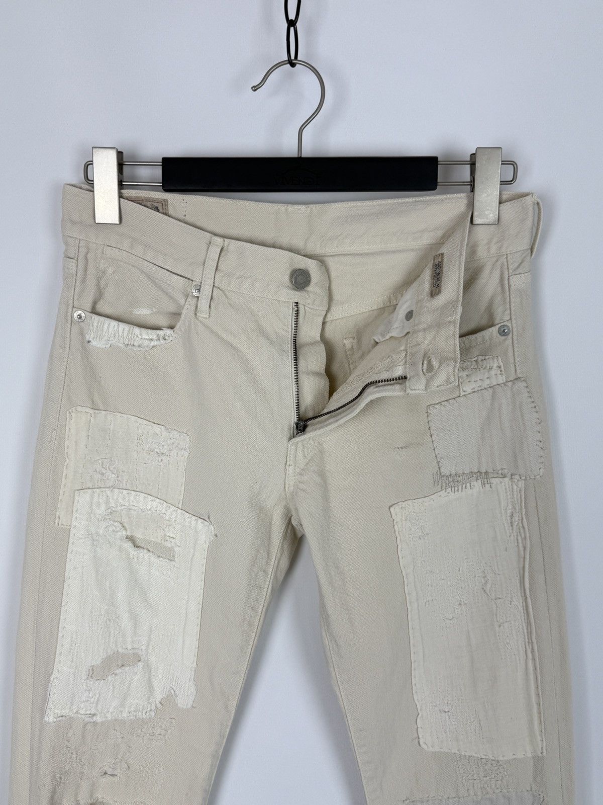 Ralph Lauren Polo Astor Slim Boyfriend Distressed Patchwork Denim 26 Size 26" / US 2 / IT 38 - 3 Thumbnail