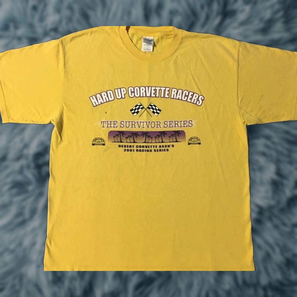 NASCAR Vtg Hard Up Corvette Racing Faded Distressed Shirt XL Car NASCAR Biker Grunge 90s Size US XL / EU 56 / 4 - 1 Thumbnail
