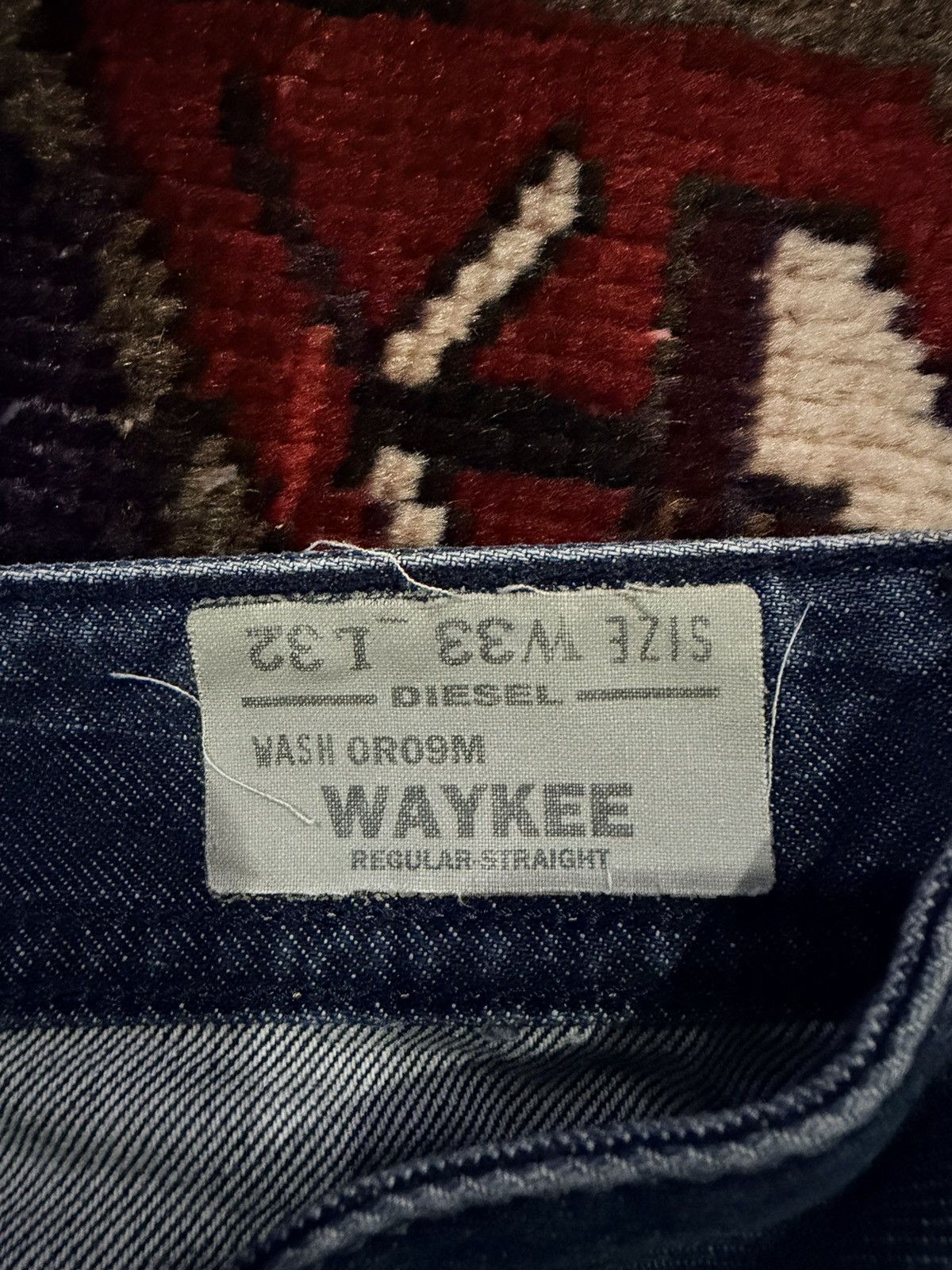 Diesel Diesel Waykee Regular Straight Repaired Distressed Denim Size US 35 - 3 Thumbnail