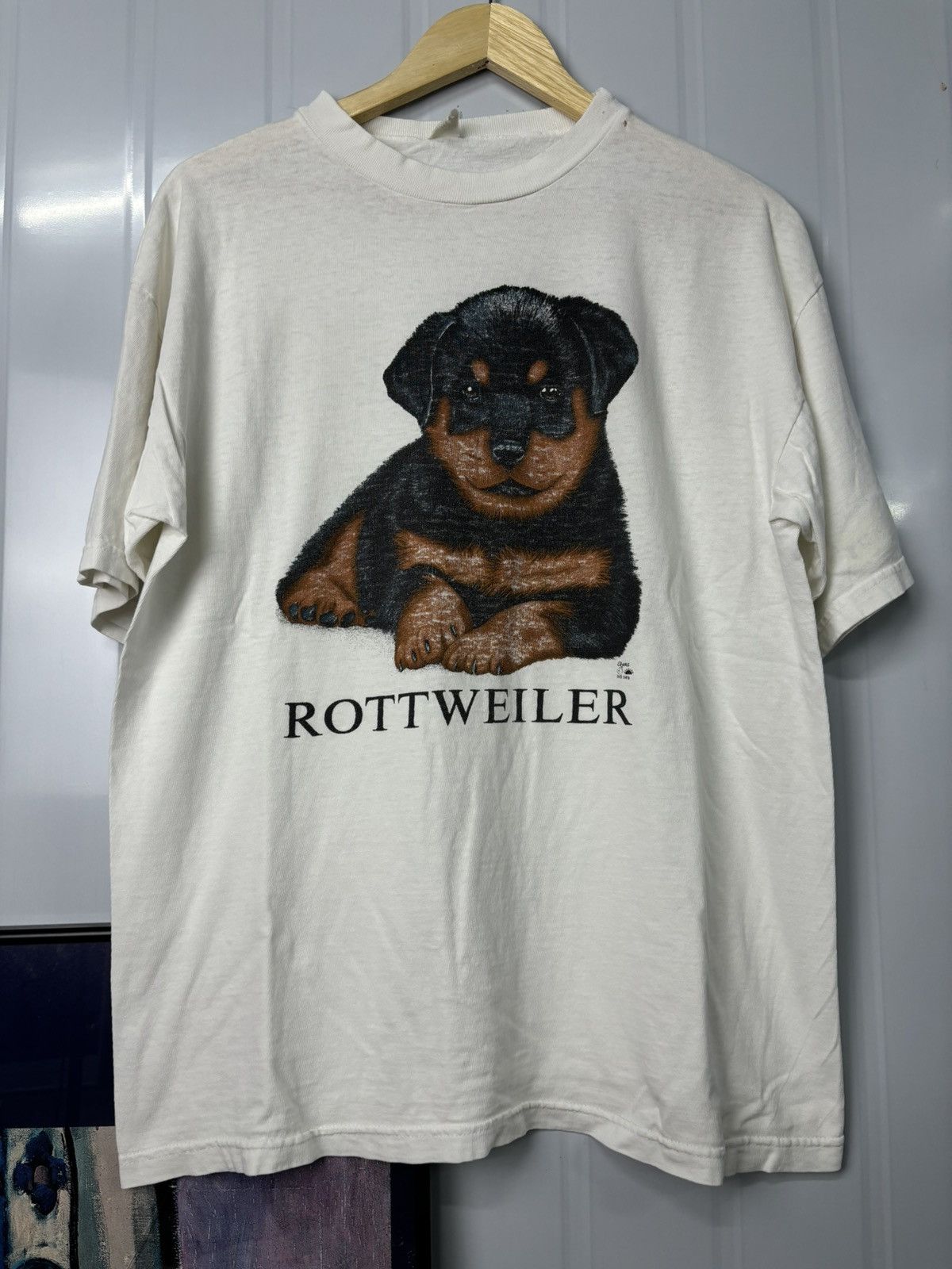 Vintage RARE! Vintage 90’s Rottweiler Art Phototee Size US L / EU 52-54 / 3 - 3 Thumbnail