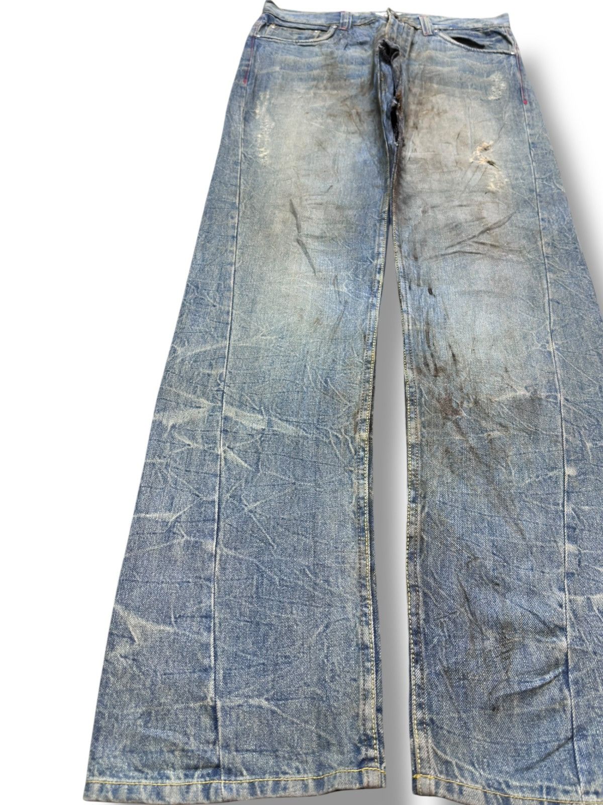 Hysteric Glamour Vintage Jungle Storm Mudwash Ripped Distressed Denim Size US 33 - 3 Thumbnail