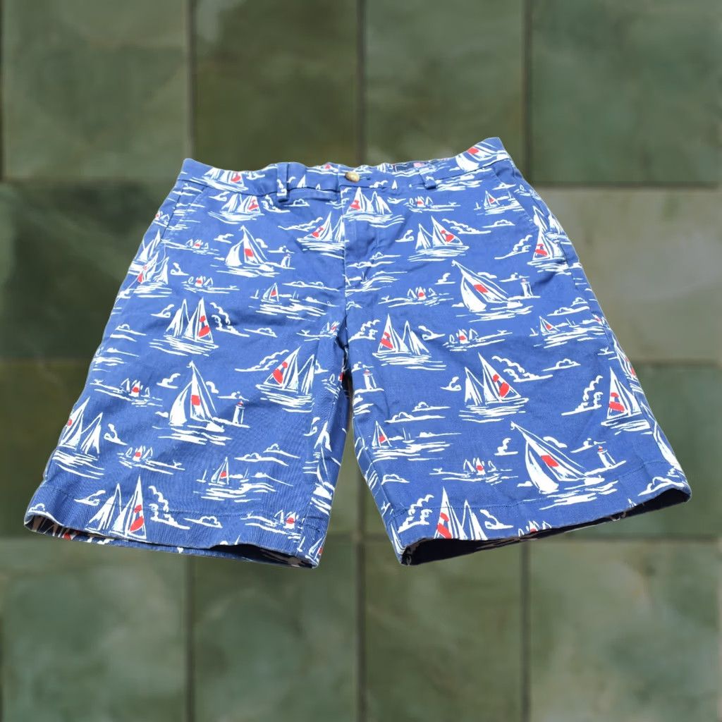 Vineyard Vines Vineyard Vines Breaker Chino Shorts Mens 32 Blue Nautical Boats 9" Cotton Size US 32 / EU 48 - 1 Thumbnail