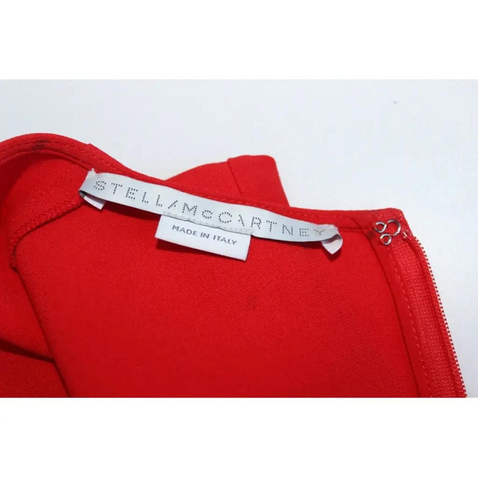 Stella McCartney Stella McCartney Red Lace Mesh Sleeve Midi Dress 40 uk 8 Size S / US 4 / IT 40 - 3 Thumbnail