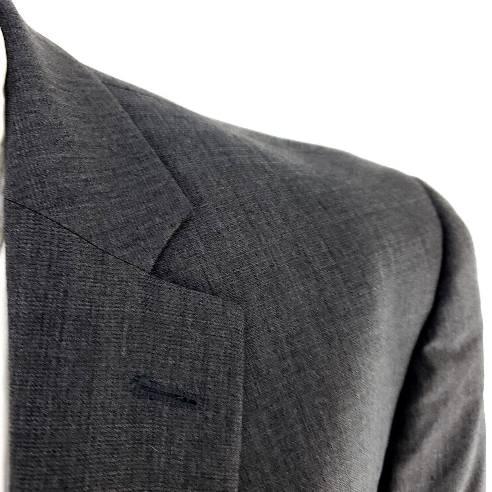 Pronto Uomo Pronto Uomo Wool 2 Button 2 Piece Suit 44R Portly Gray 40/28 Size 44R - 2 Thumbnail