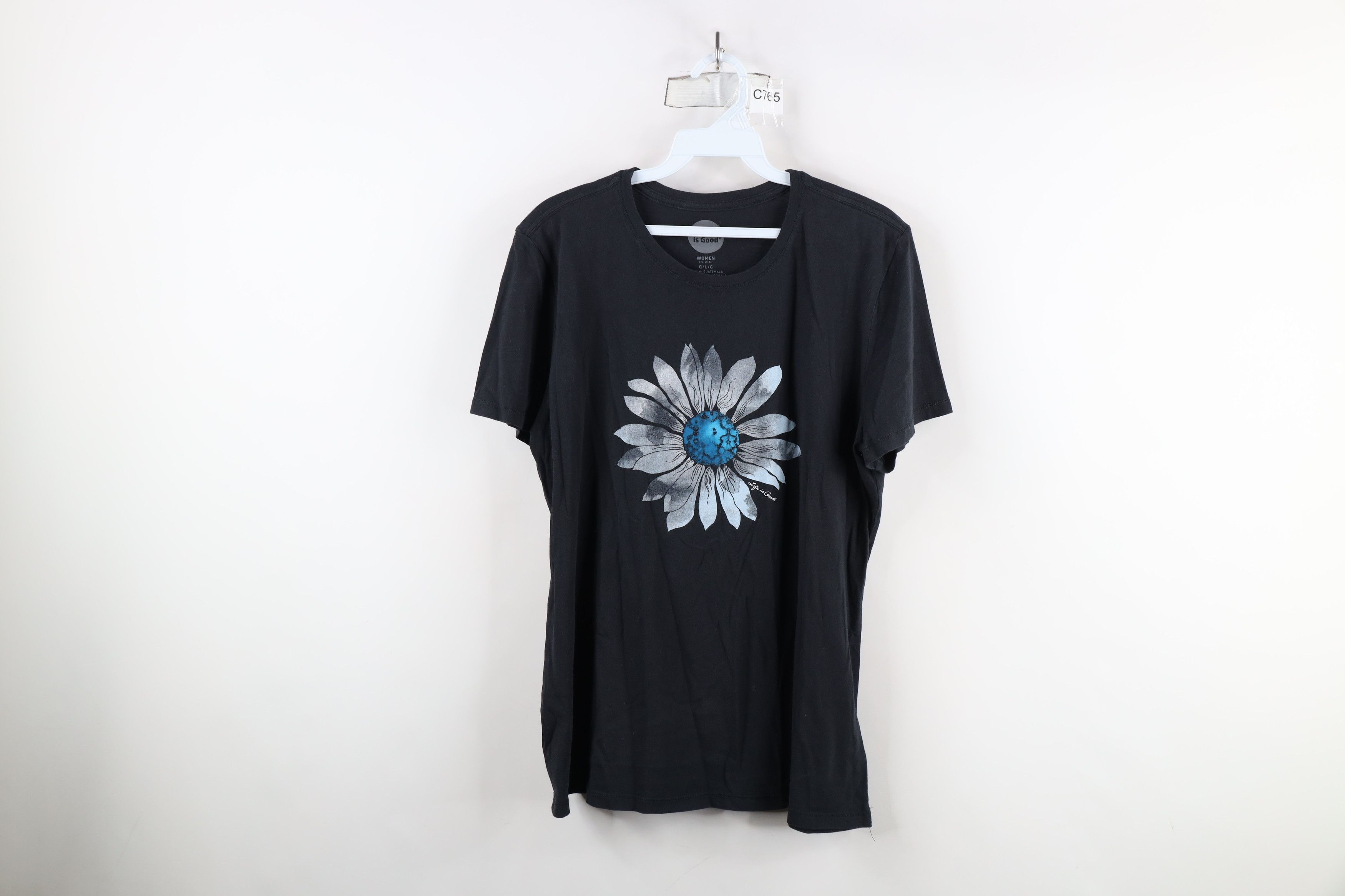 Life is Good × Vintage Life Is Good Spell Out Flower Short Sleeve T-Shirt Black Size L / US 10 / IT 46 - 1 Thumbnail
