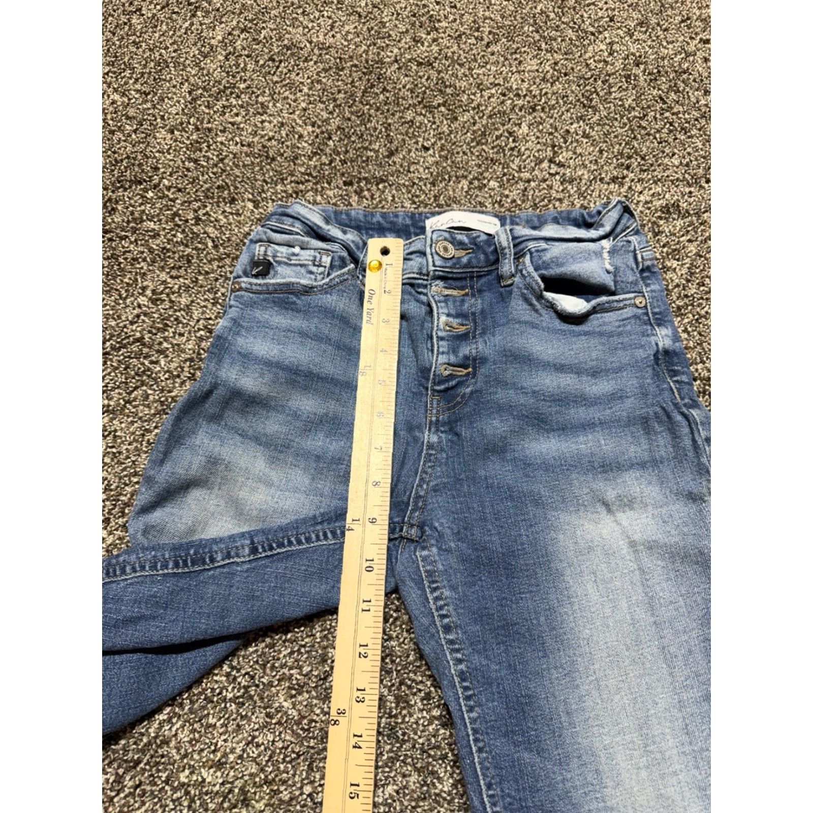 Vintage Kancan Skinny Jeans Size 26 Blue Denim Button Fly Stretch Regular Women’s Pants 5-Pocket Size 26" / US 2 / IT 38 - 7 Thumbnail