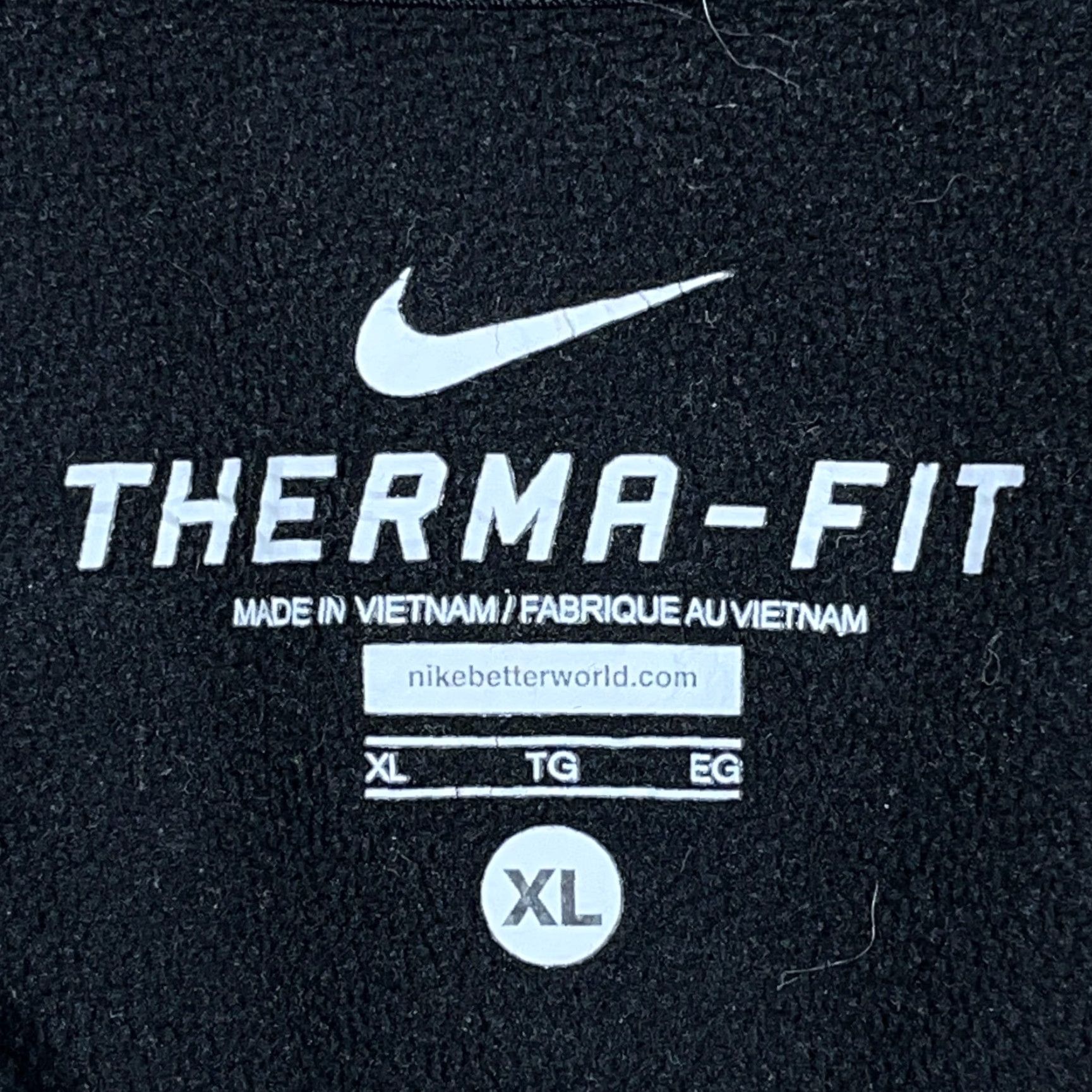 Nike Nike Sweater Men XL Black Pullover 1/4 Zip Therma Fit Mock Neck Fleece Logo Zip Sweatshirt Size US XL / EU 56 / 4 - 3 Thumbnail