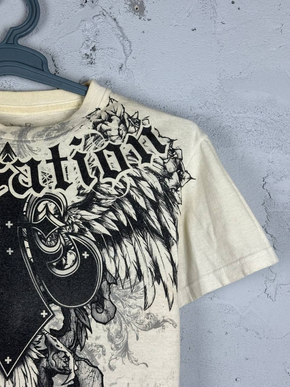 Affliction × Vintage Rare Chemystry Wing Cross Y2K Affliction Style Tee size L Size US M / EU 48-50 / 2 - 6 Thumbnail