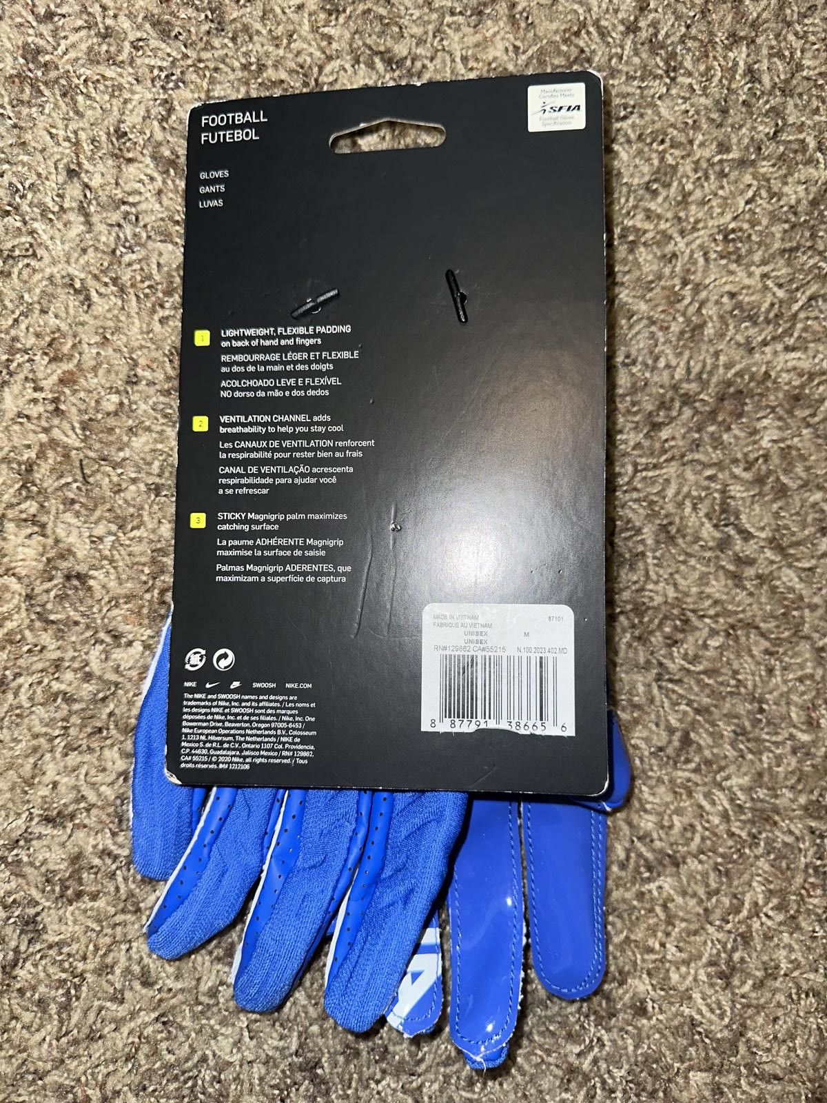 Nike Nike Superbad 6.0 Football Royal Gloves Size ONE SIZE - 8 Thumbnail