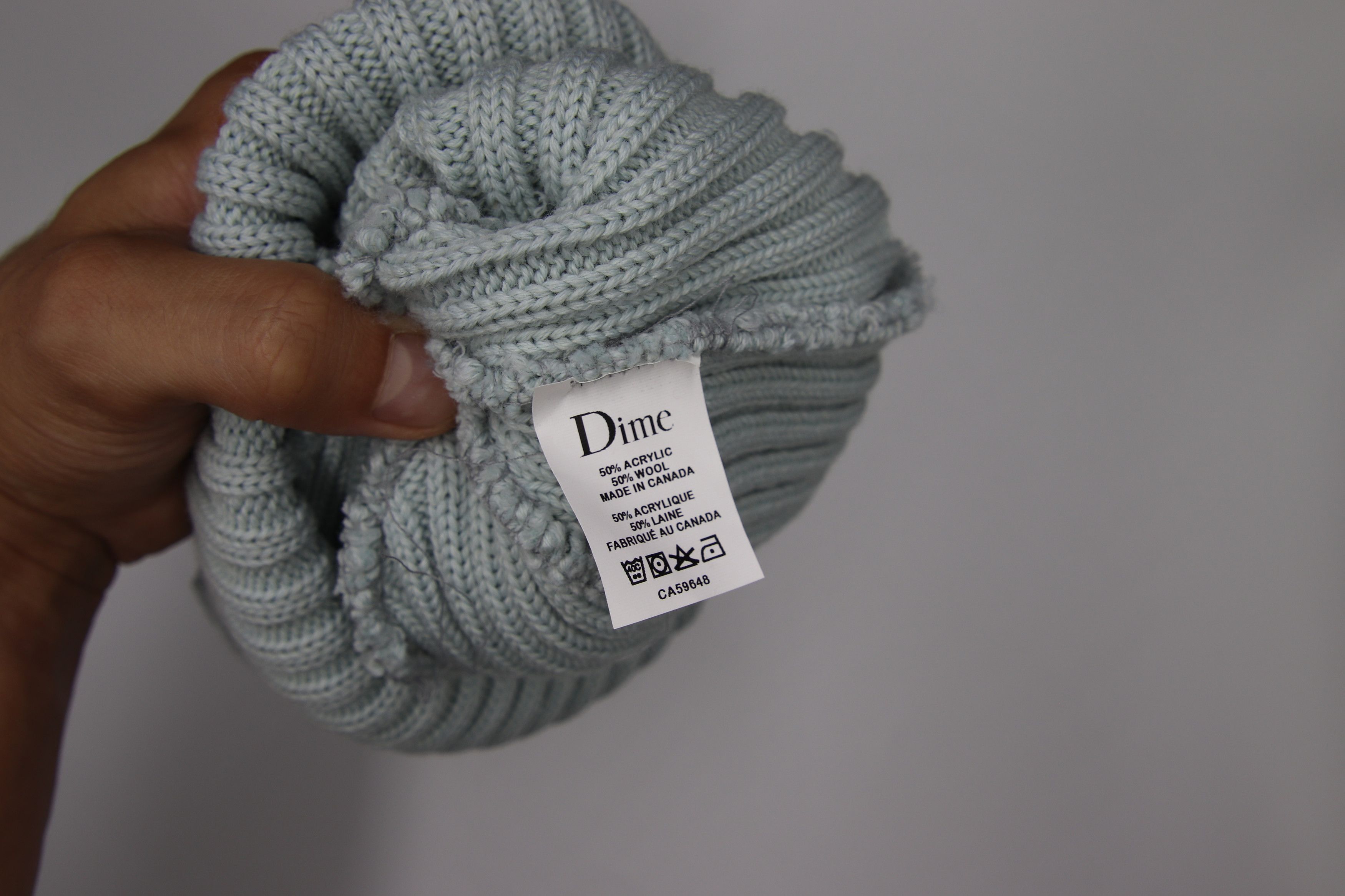 Dime Defect Mixed tissue Dime Rib Beanie 50% merino Wool Blue Size ONE SIZE - 3 Thumbnail