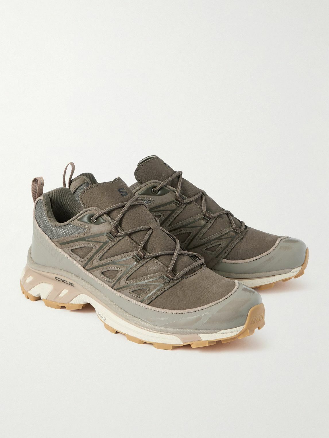Salomon o1y0525 Logo Low-Top Sneakers in Brown/Beige Size US 10.5 / EU 43-44 - 2 Thumbnail