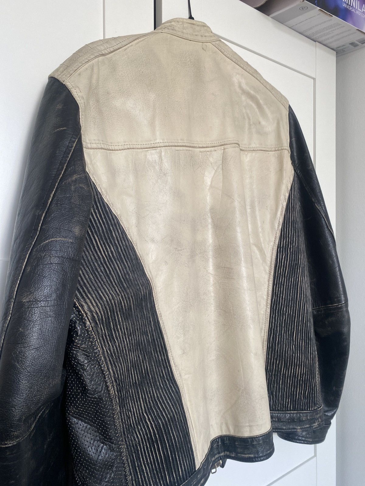 M. Julian × Wilsons Leather Two-Tone black and cream leather moto jacket Size US M / EU 48-50 / 2 - 6 Thumbnail