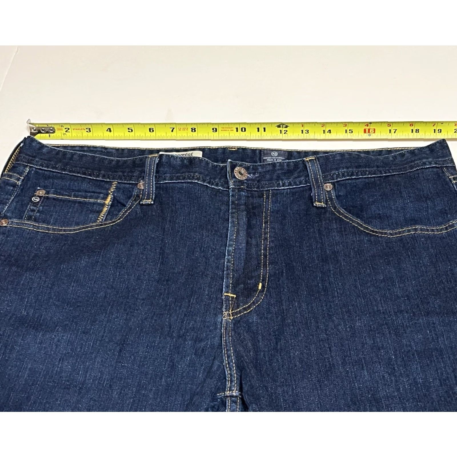 Vintage AG Adriano Goldschmied The Protege Mens Jeans Straight Leg 38x29 Blue Size US 38 / EU 54 - 3 Thumbnail