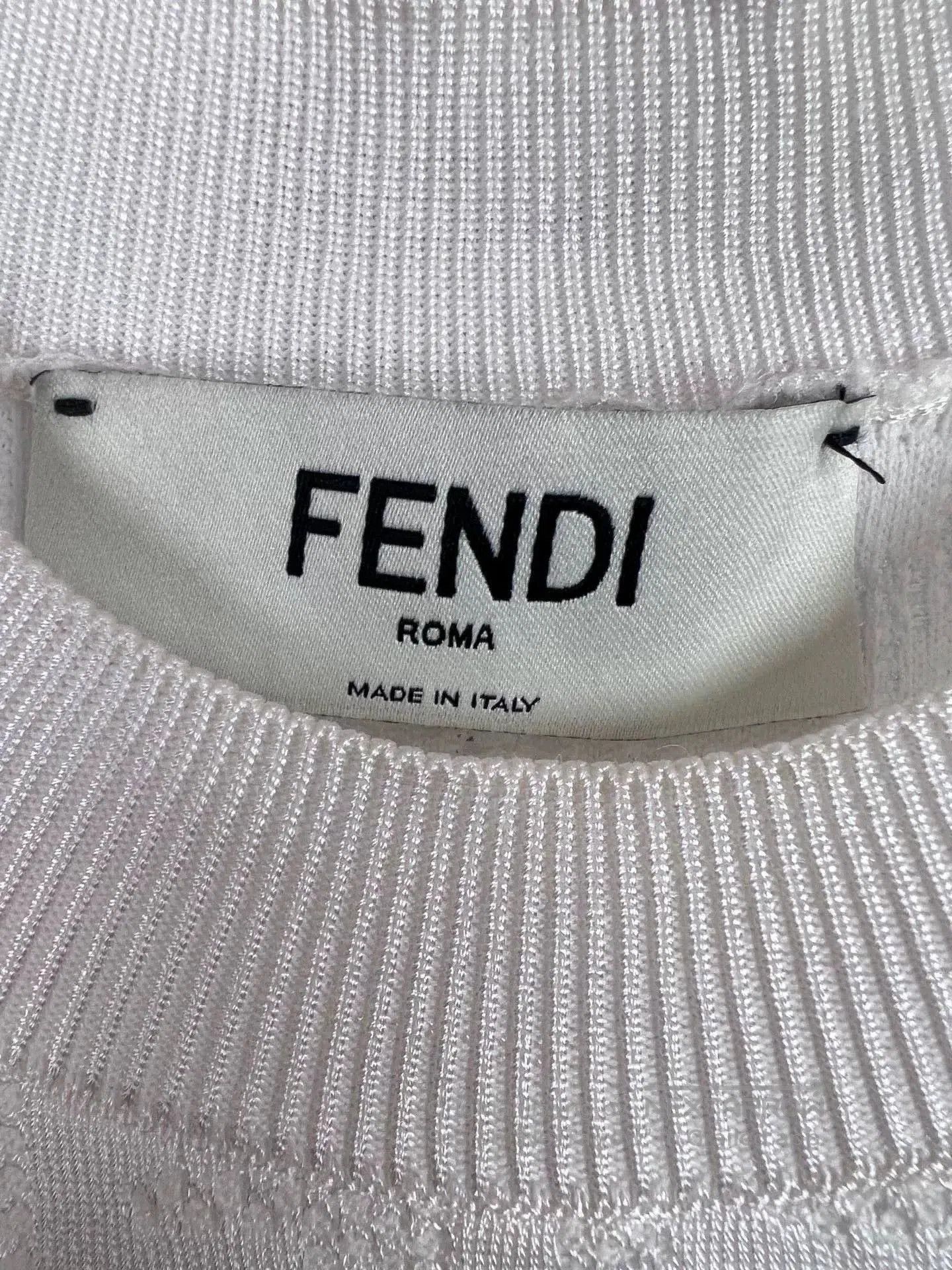 Fendi Fendi White Double F Knit Dress. Size US S / EU 44-46 / 1 - 3 Thumbnail