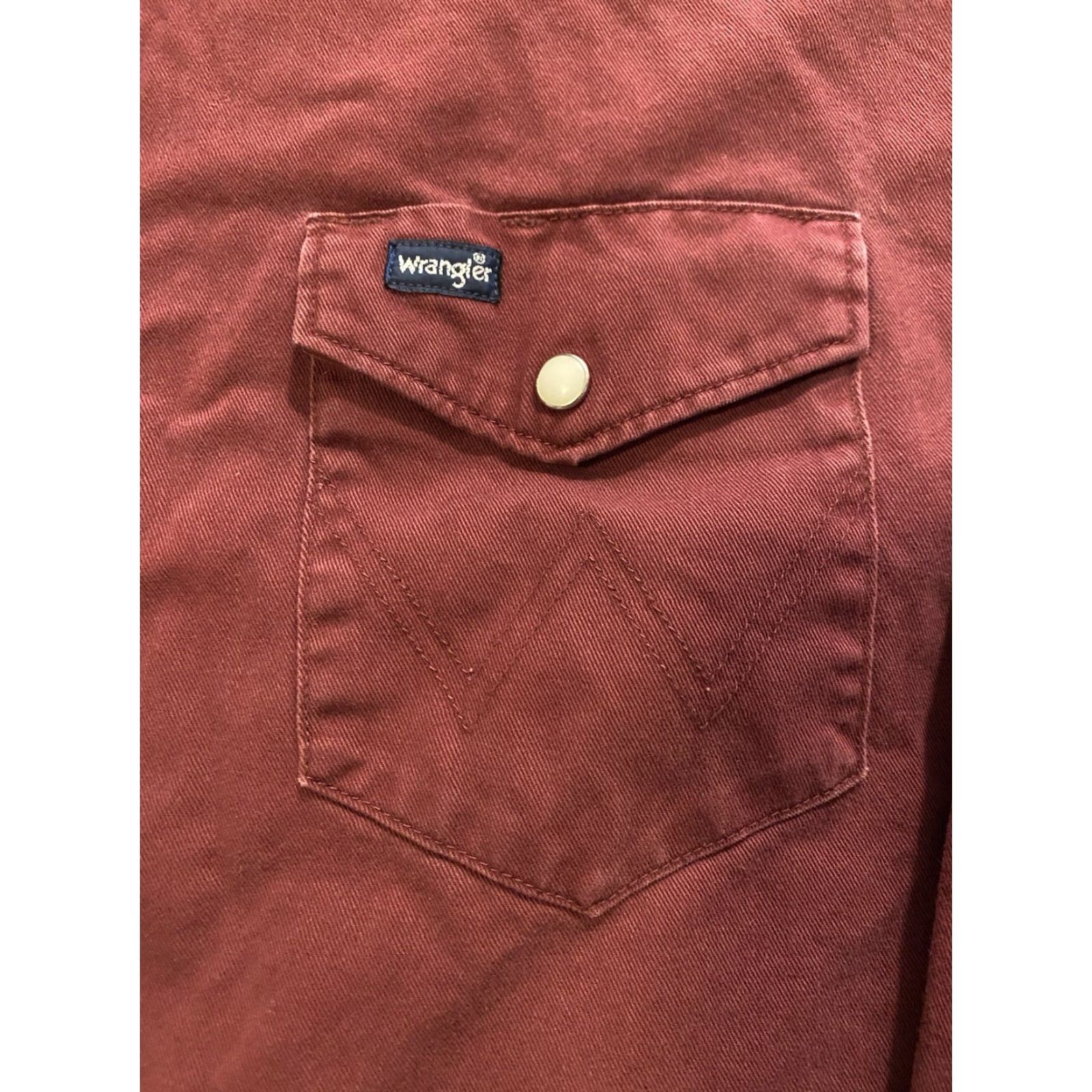 Wrangler VINTAGE Wrangler Brushpopper Pearl Snap Shirt Dark Red Maroon Men’s Size 2XL Size US XXL / EU 58 / 5 - 4 Thumbnail