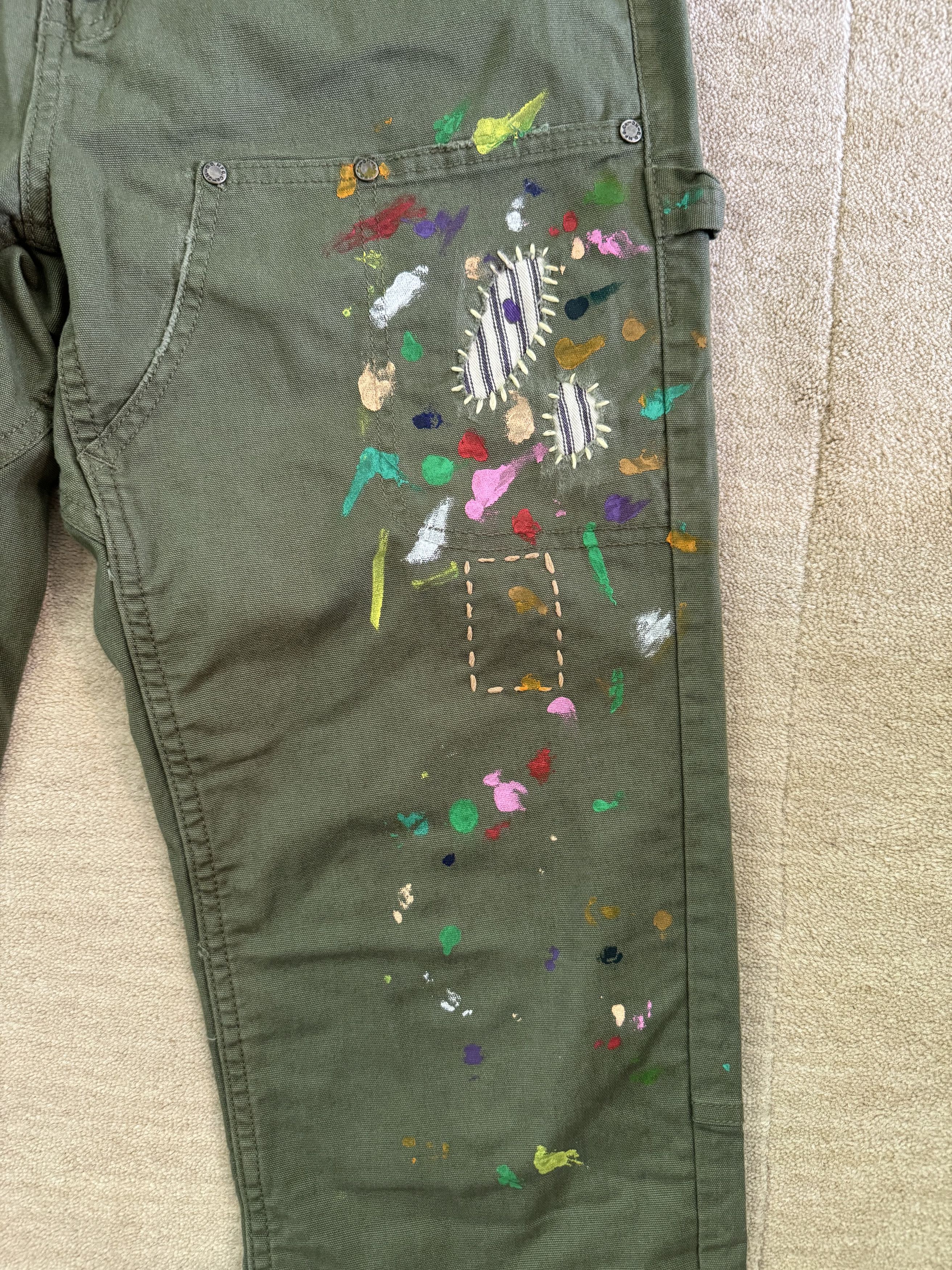 Other Custom Carpenter Patch and Paint Pants Size US 30 / EU 46 - 3 Thumbnail